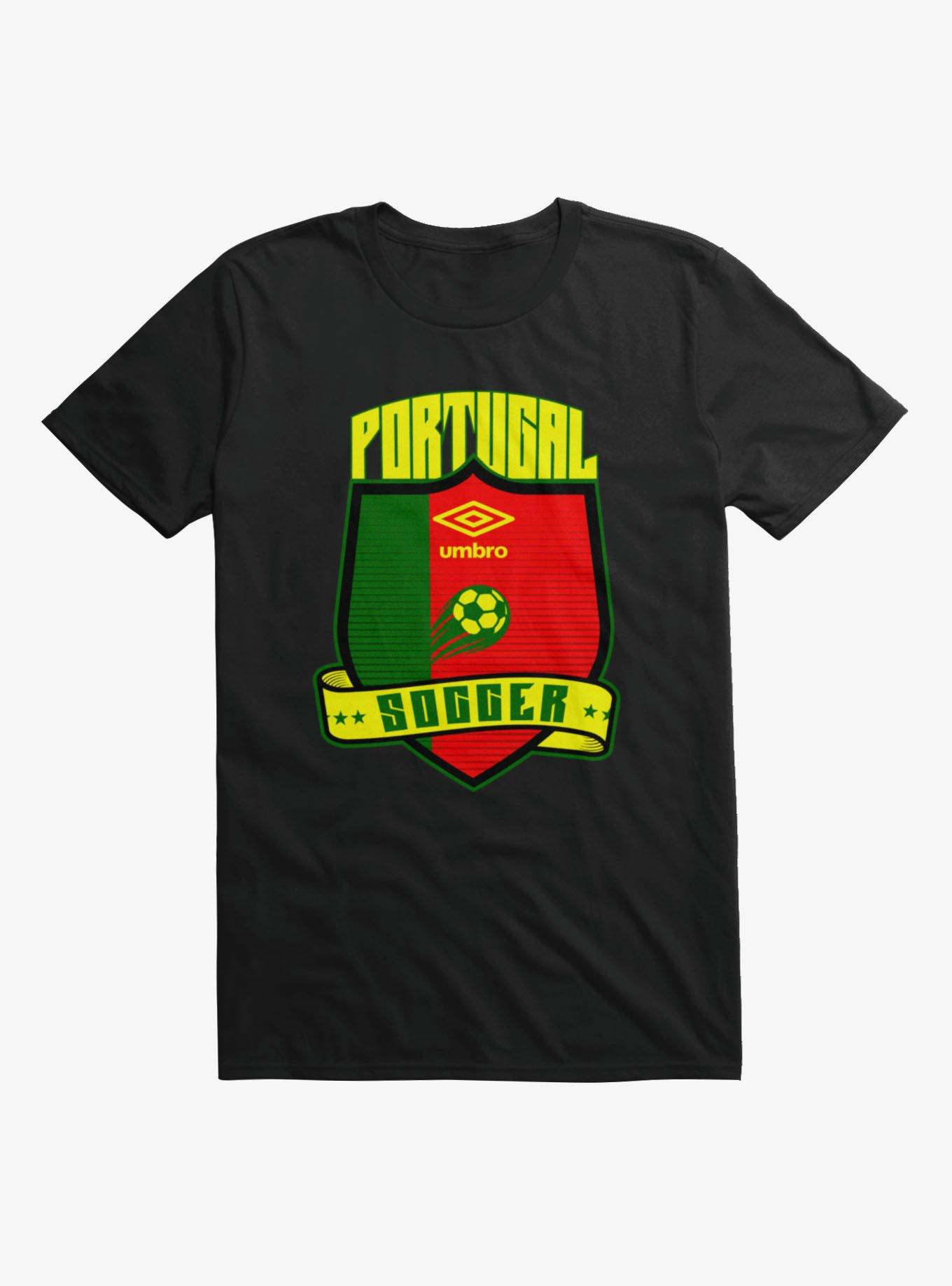 Umbro Soccer Portugal Ribbon Shield Crest T-Shirt, BLACK, hi-res view 1