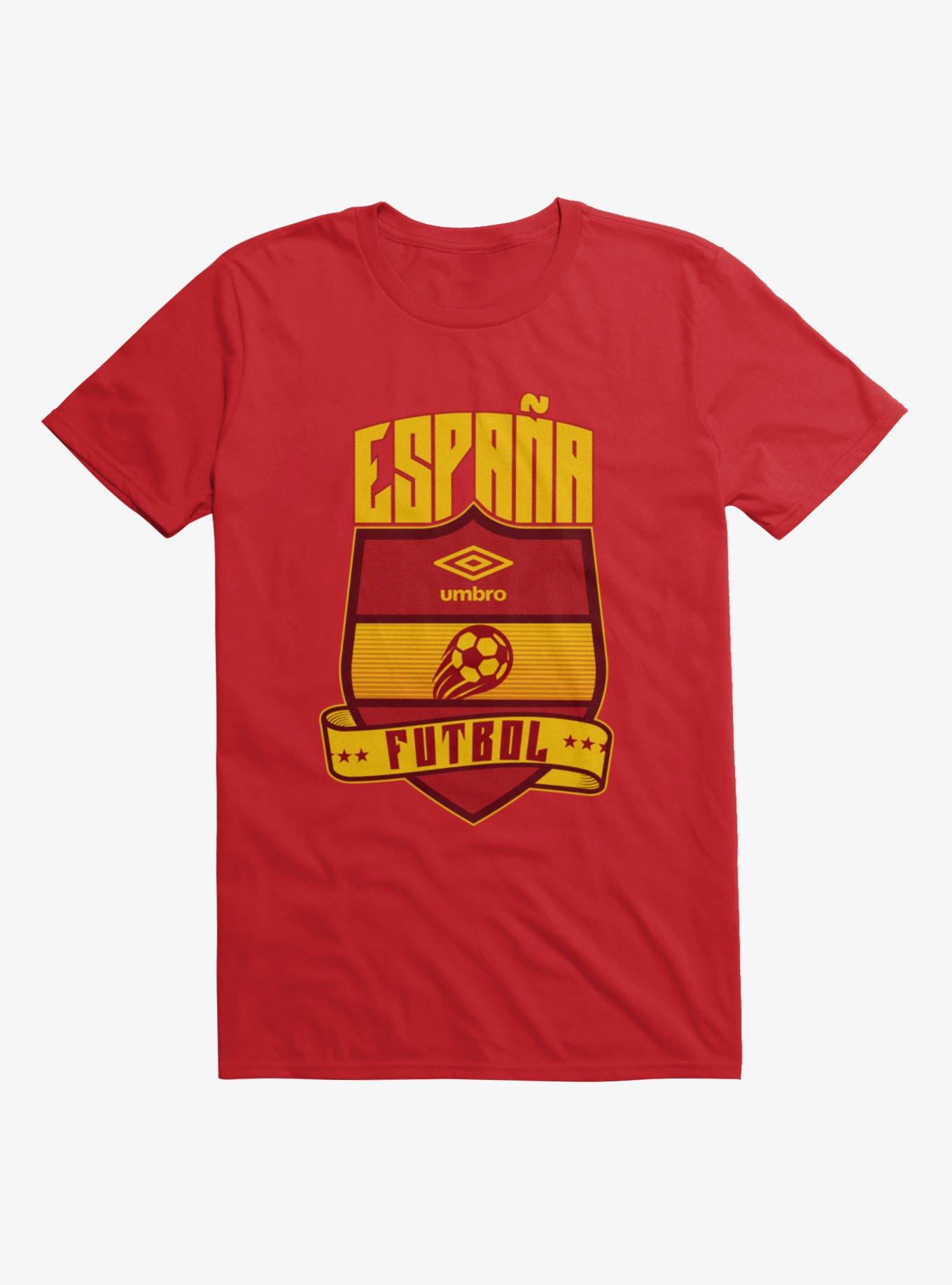Umbro Futbol Espana Ribbon Shield Crest T-Shirt, RED, hi-res view 1