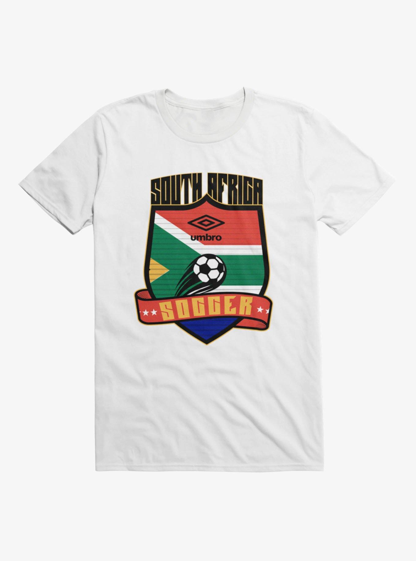 Umbro Soccer South Africa Ribbon Shield Crest T-Shirt, WHITE, hi-res view 1