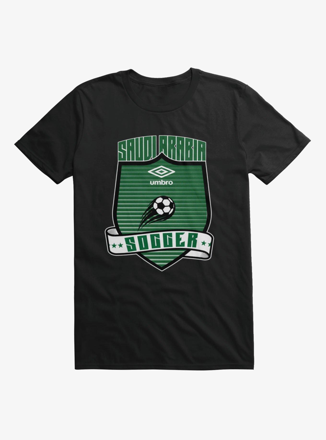 Umbro Soccer Saudi Arabia Ribbon Shield Crest T-Shirt, BLACK, hi-res