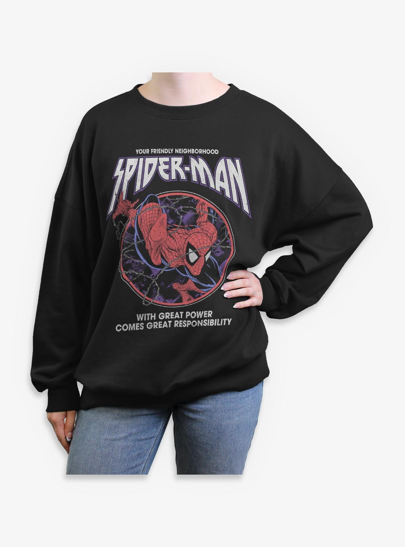 Marvel Venom  Great Power Great Responsibility Womens Oversized Sweatshirt Box Lunch Exclusives, , hi-res