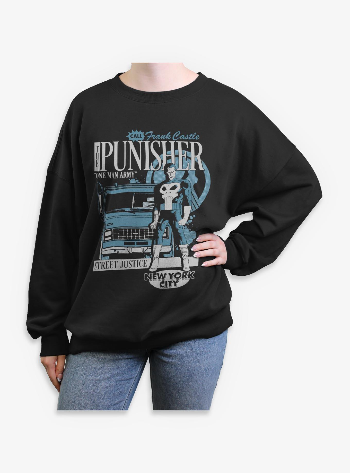 Marvel Punisher  Punisher Van Delivery Womens Oversized Sweatshirt Box Lunch Exclusives, , hi-res