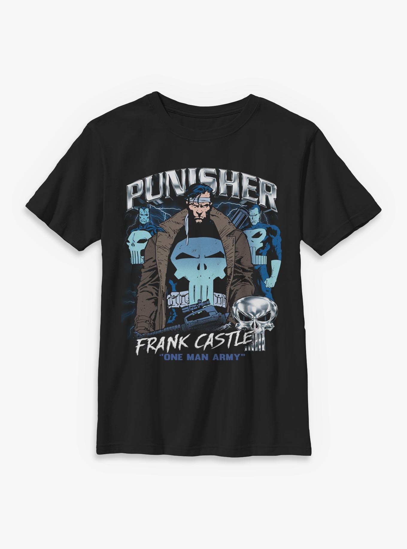 Marvel Punisher  Punishing Chrome Youth T-Shirt Box Lunch Exclusives, BLACK, hi-res view 1