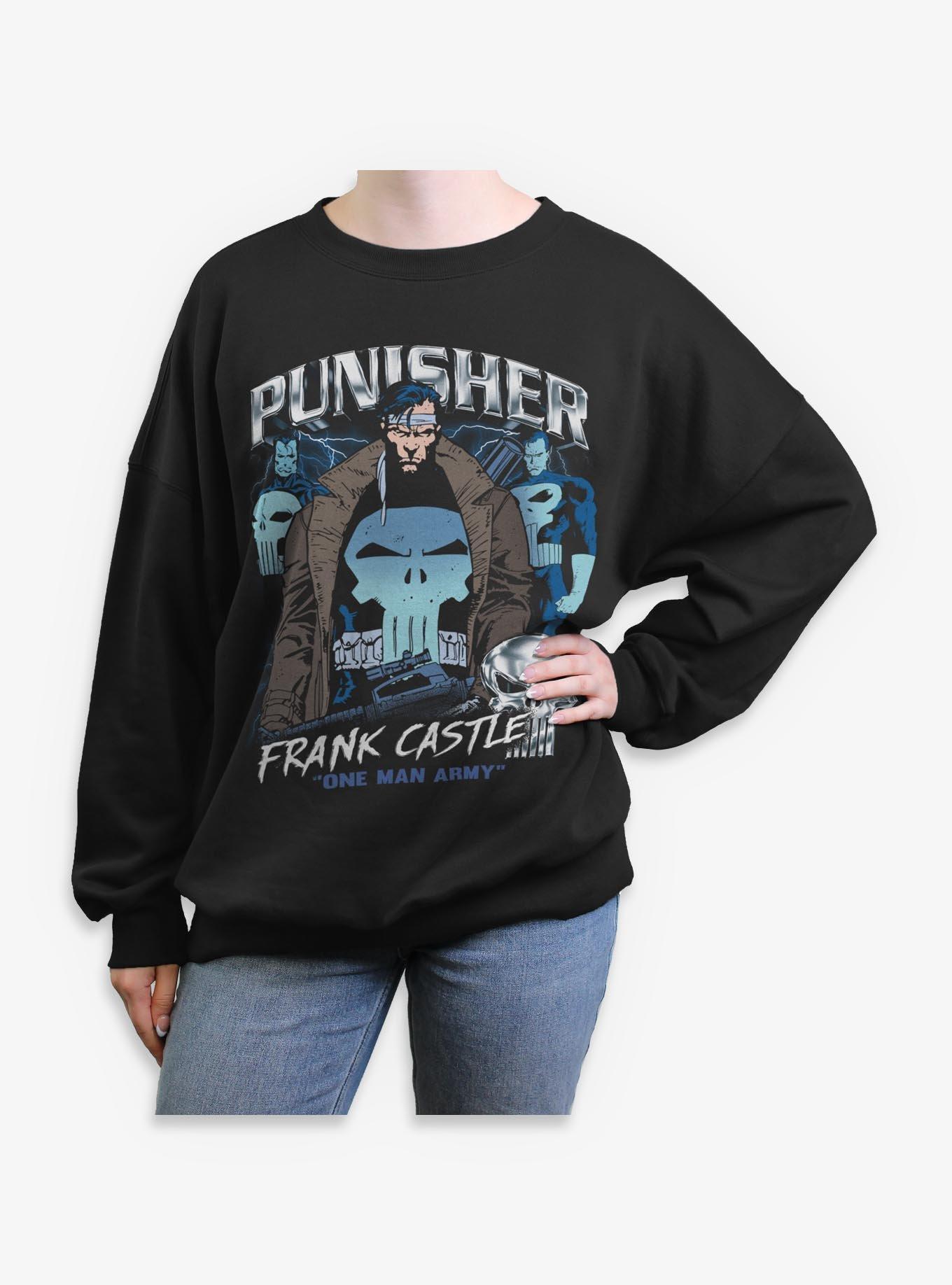 Marvel Punisher  Punishing Chrome Womens Oversized Sweatshirt Box Lunch Exclusives, , hi-res