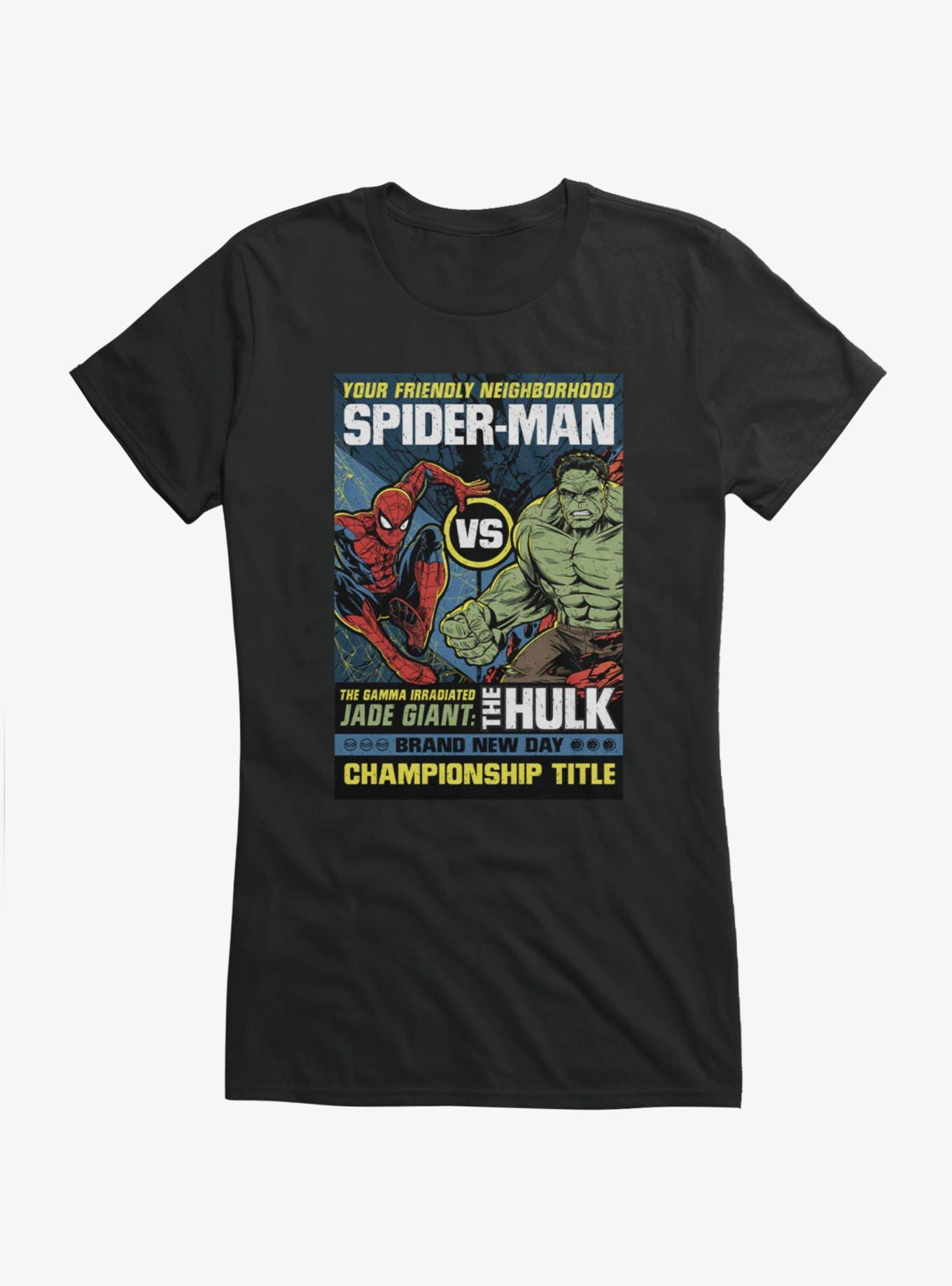 Marvel Spider-Man Brand New Day Hulk Vs Your Friendly Neighborhood Spider-Man Girls T-Shirt