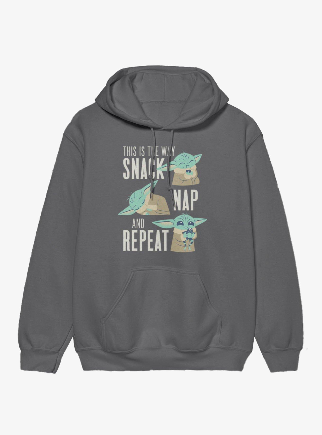 Star Wars Grogu Snack Nap Repeat Hoodie, CHARCOAL, hi-res view 1