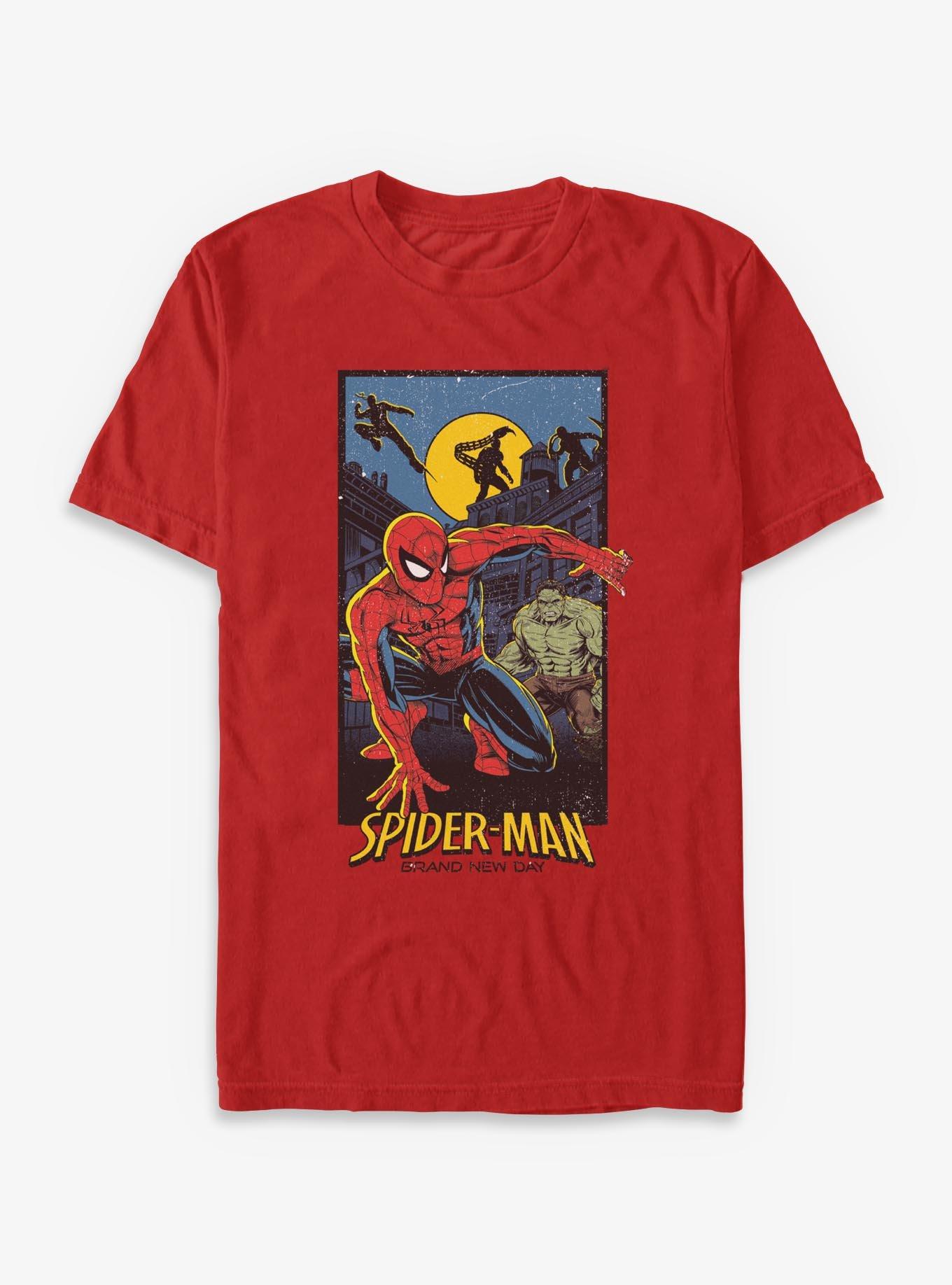 Marvel Spider-Man: Brand New Day Heroes Vs Villains Poster T-Shirt, , hi-res