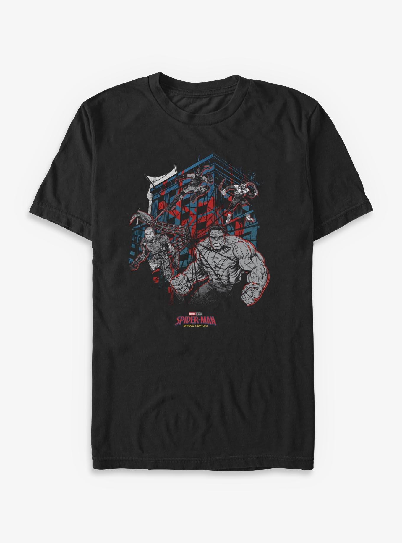 Marvel Spider-Man: Brand New Day Villains In Web T-Shirt, , hi-res