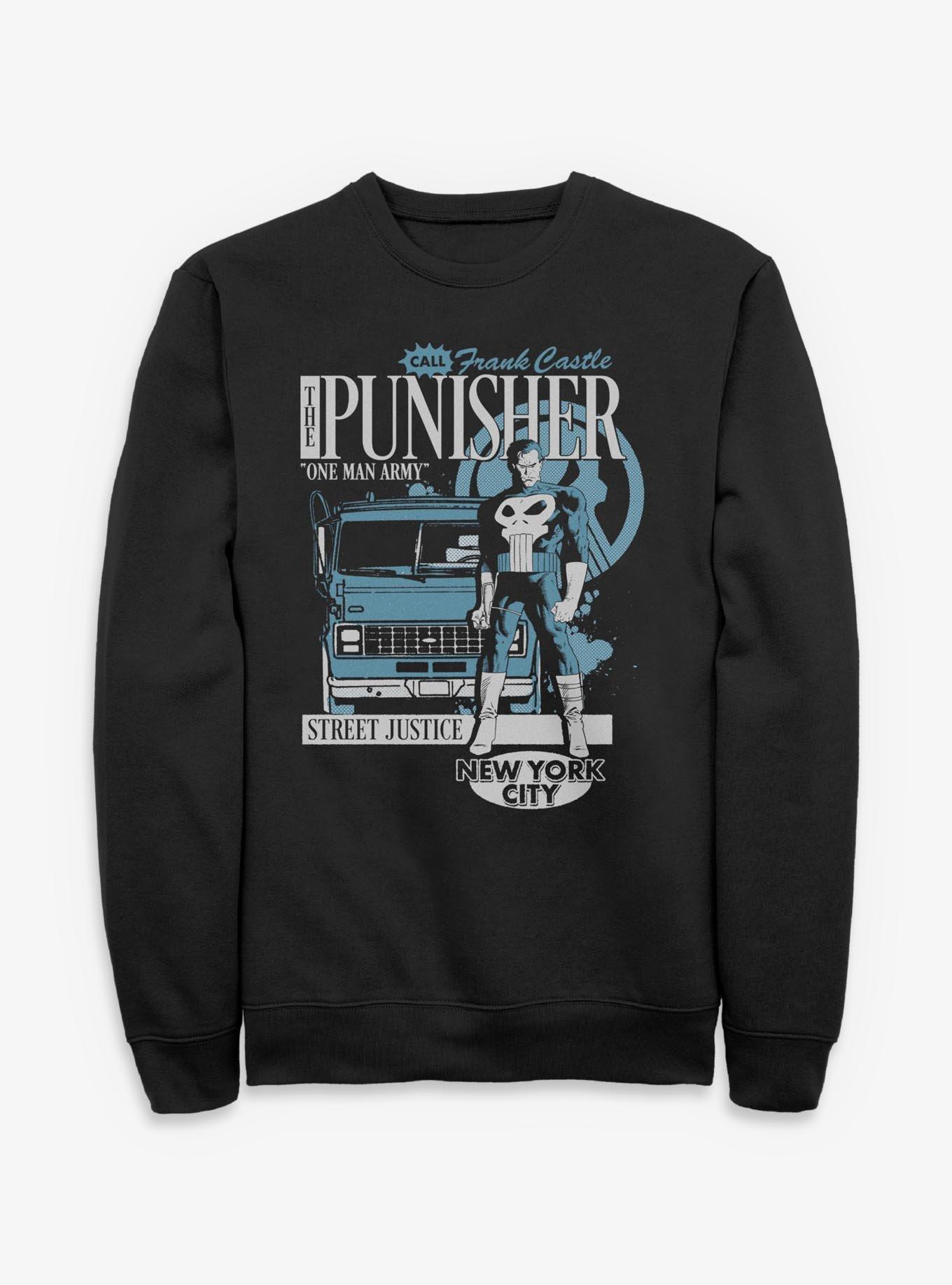 Marvel Punisher One Man Army Sweatshirt Hot Topic Exclusive, , hi-res