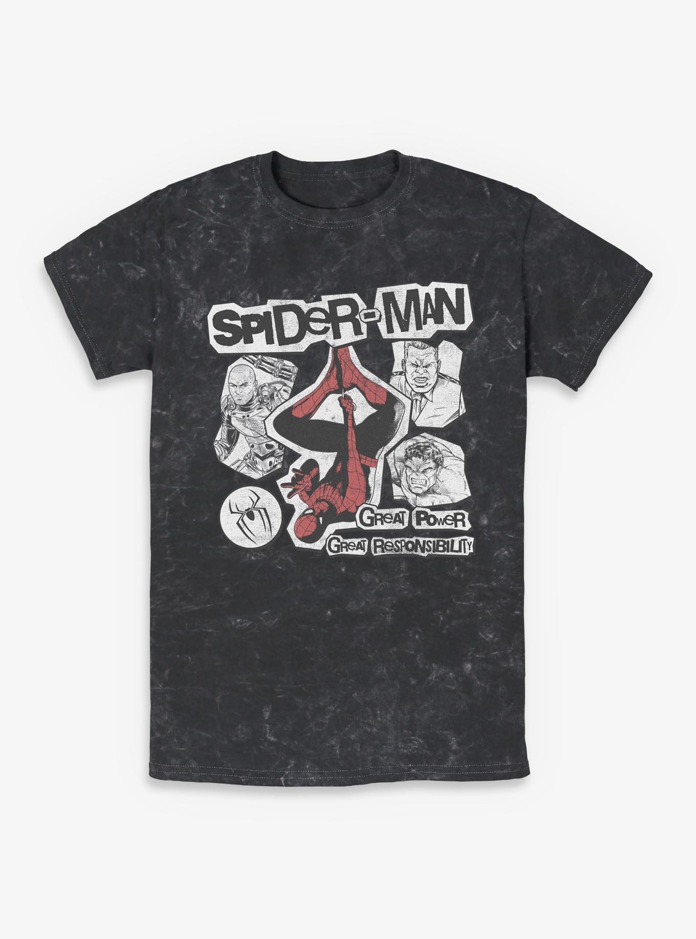Marvel Spider-Man: Brand New Day Great Power Mineral Wash T-Shirt Hot Topic Exclusive, , hi-res
