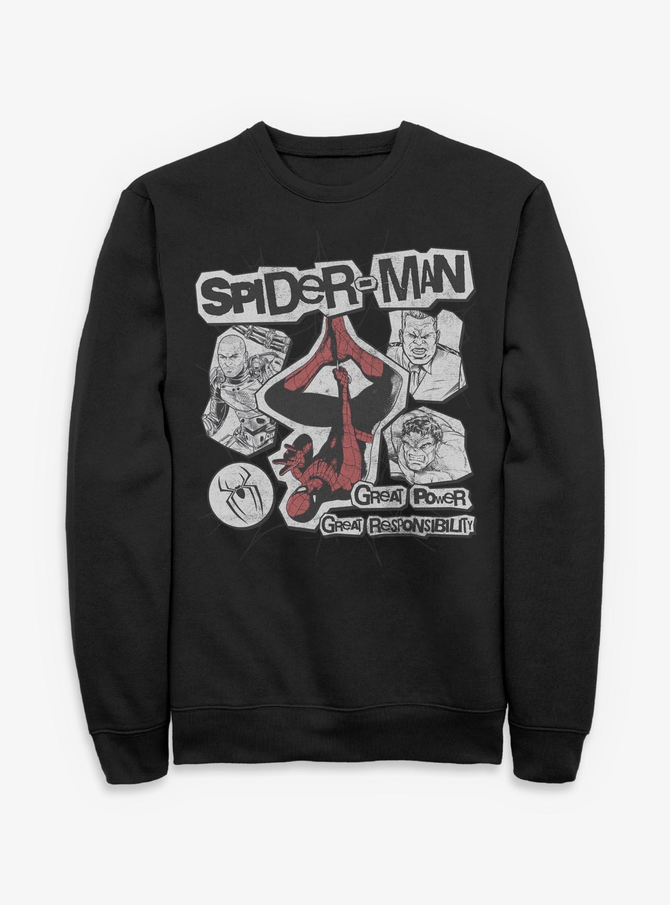 Marvel Spider-Man: Brand New Day Great Power Sweatshirt Hot Topic Exclusive, BLACK, hi-res