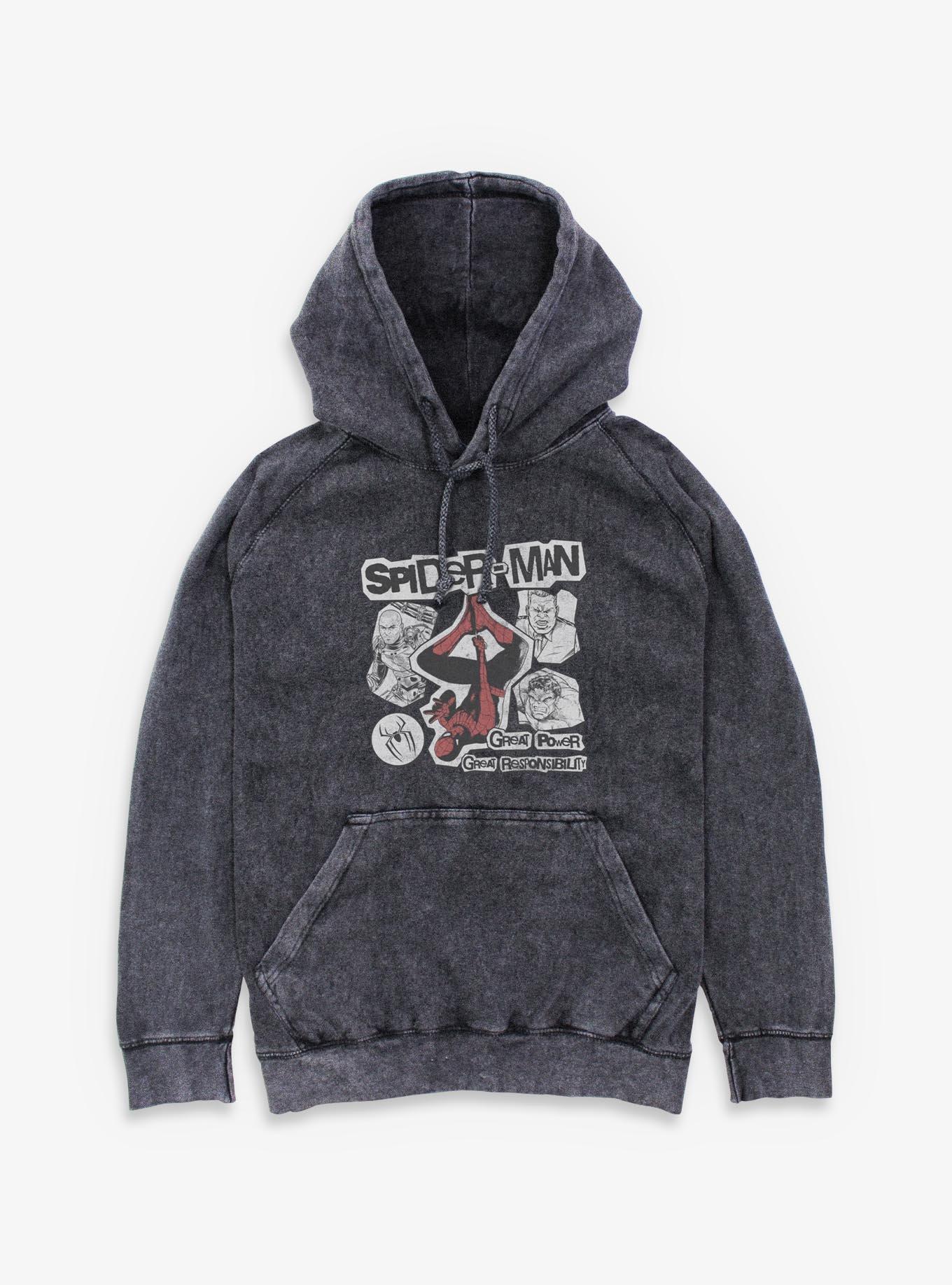 Marvel Spider-Man: Brand New Day Great Power Mineral Wash Hoodie Hot Topic Exclusive, , hi-res