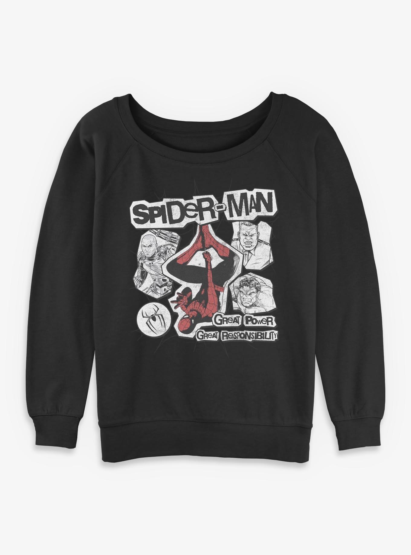 Marvel Spider-Man: Brand New Day Great Power Girls Slouchy Sweatshirt Hot Topic Exclusive, , hi-res