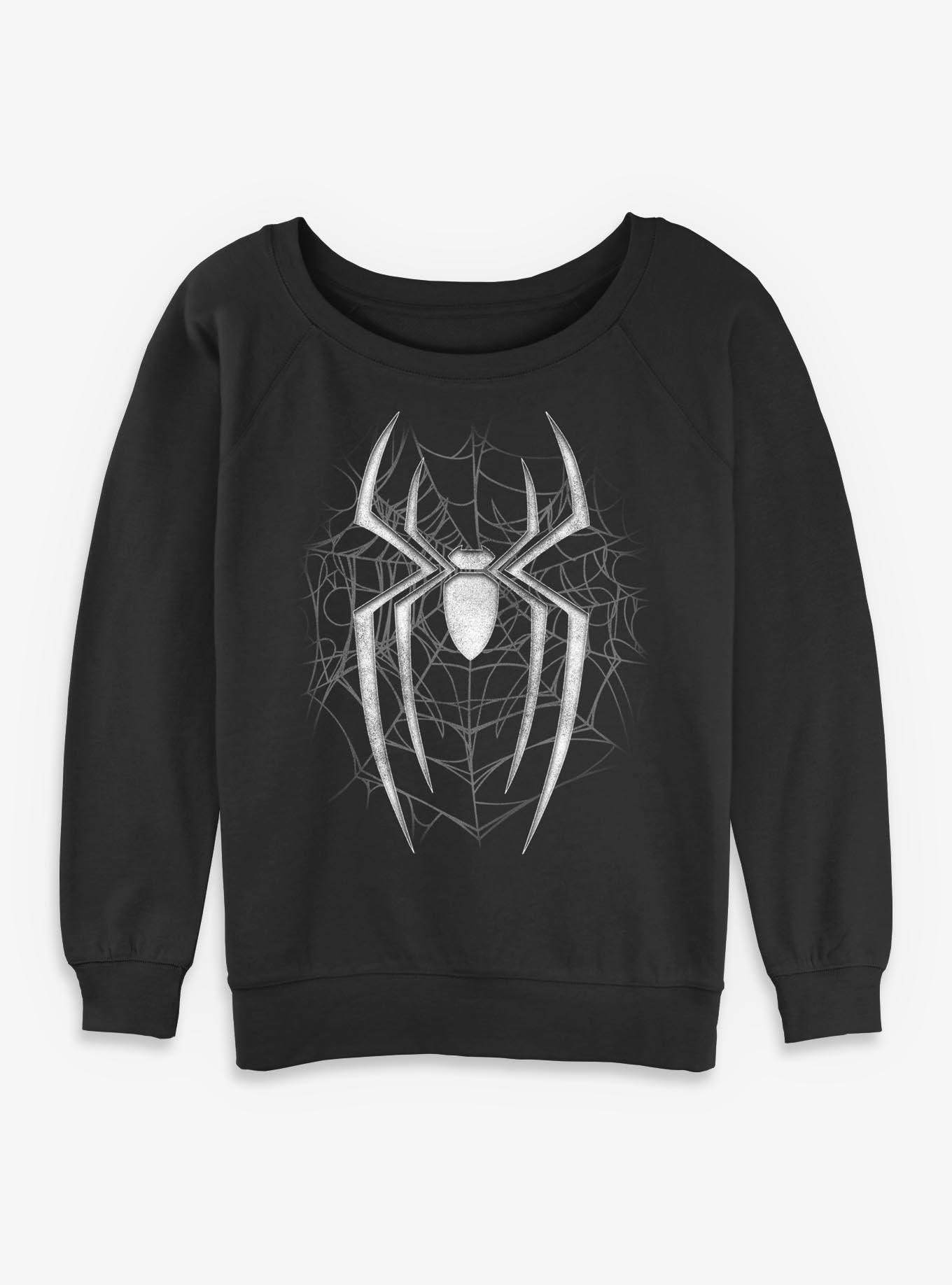 Marvel Spider-Man: Brand New Day Dark Spiderweb Girls Slouchy Sweatshirt Hot Topic Exclusive, , hi-res