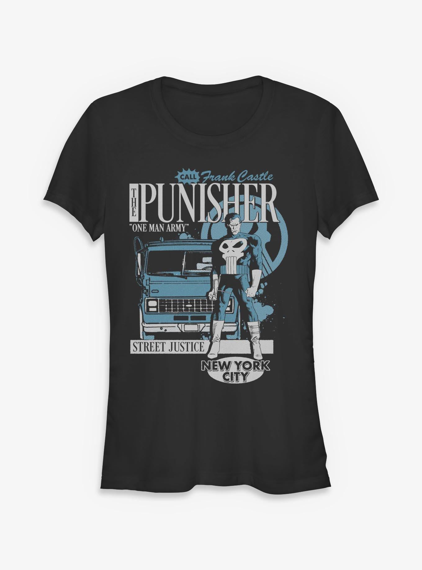 Marvel Punisher One Man Army Girls T-Shirt Hot Topic Exclusive, , hi-res