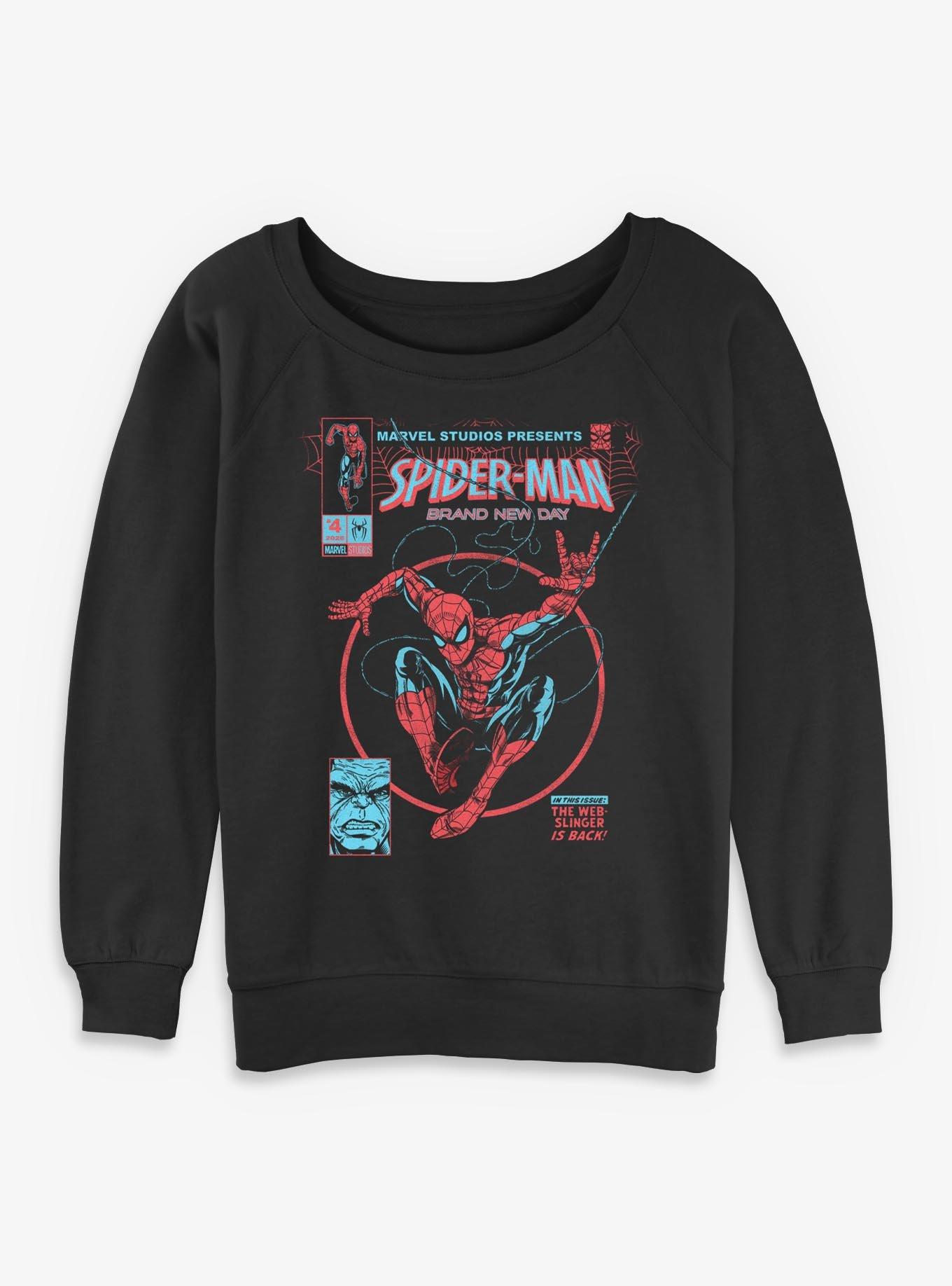 Marvel Spider-Man: Brand New Day Web Slinger Girls Slouchy Sweatshirt Hot Topic Exclusive, , hi-res