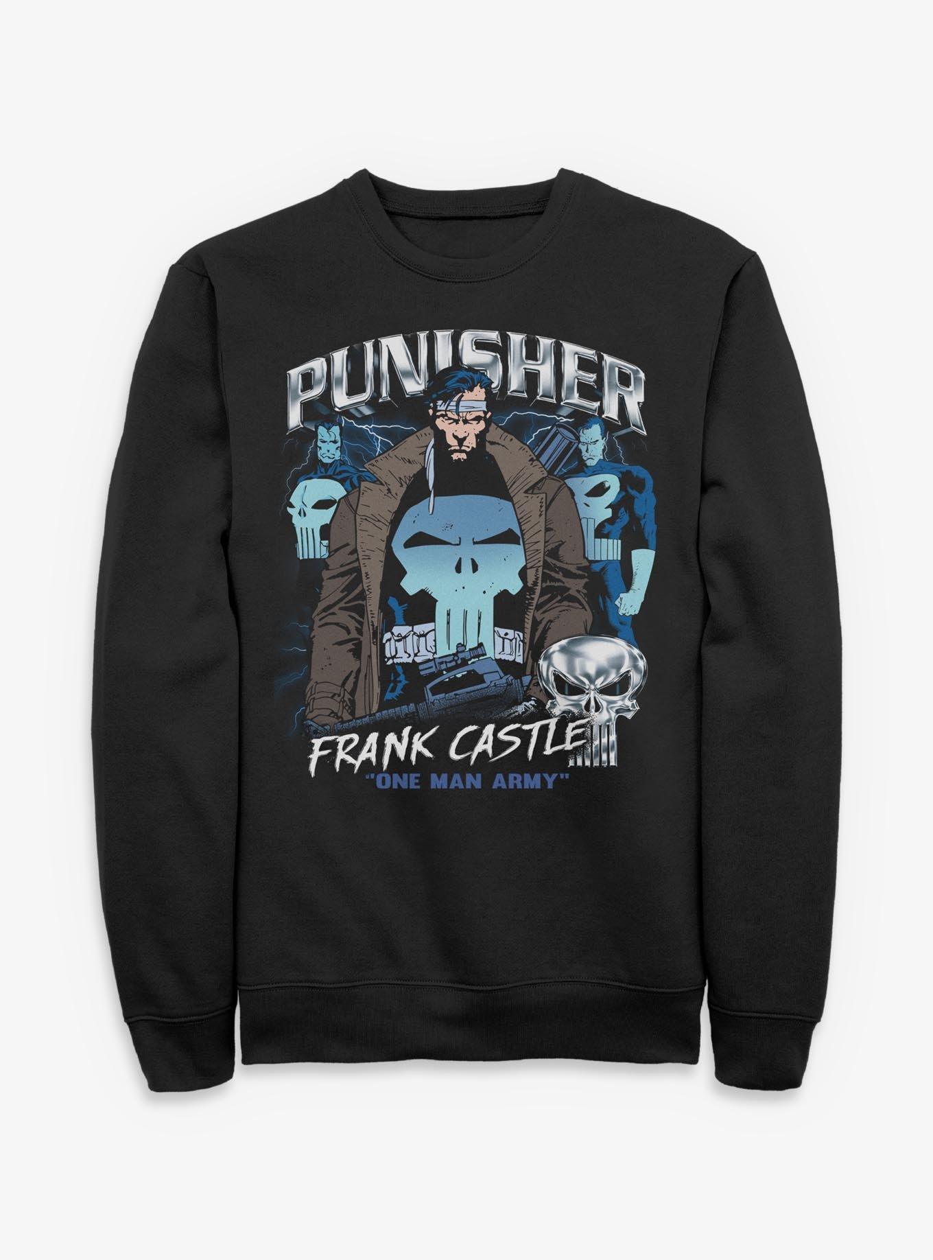 Marvel Punisher Collage Sweatshirt Hot Topic Exclusive, , hi-res