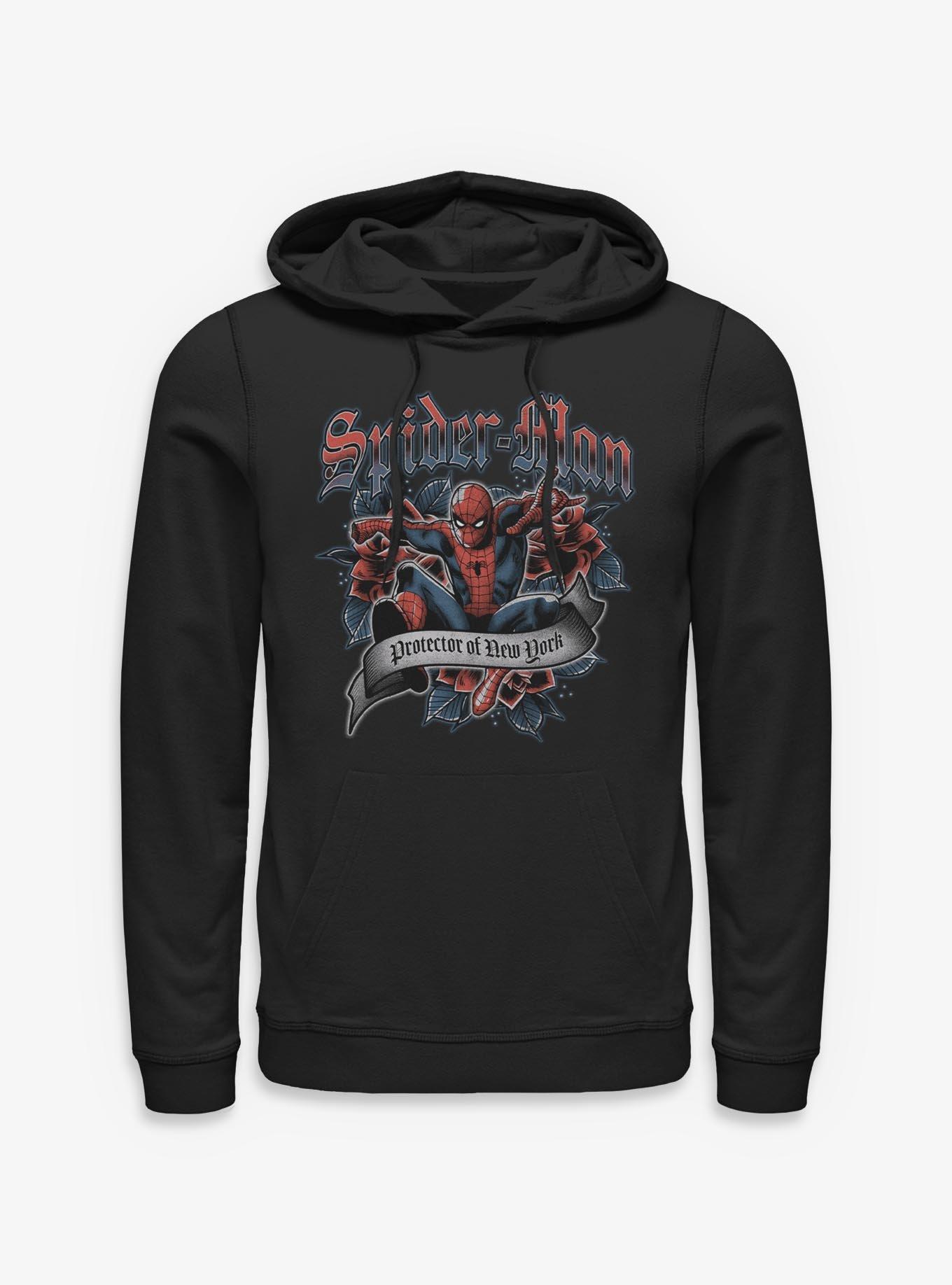 Marvel Spider-Man Tattoo Hoodie Hot Topic Exclusive, , hi-res