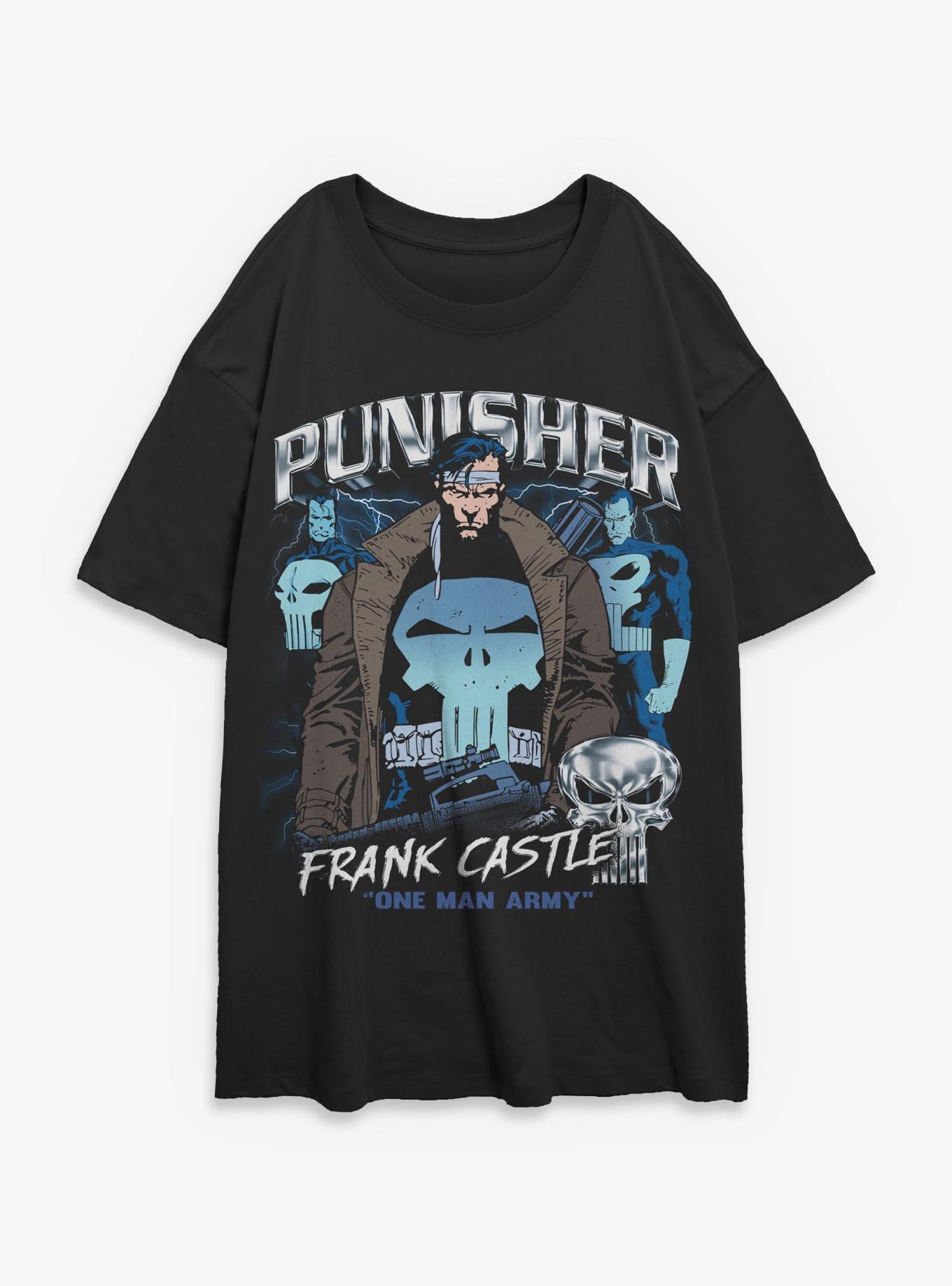 Marvel Punisher Collage Girls Oversized T-Shirt Hot Topic Exclusive, , hi-res