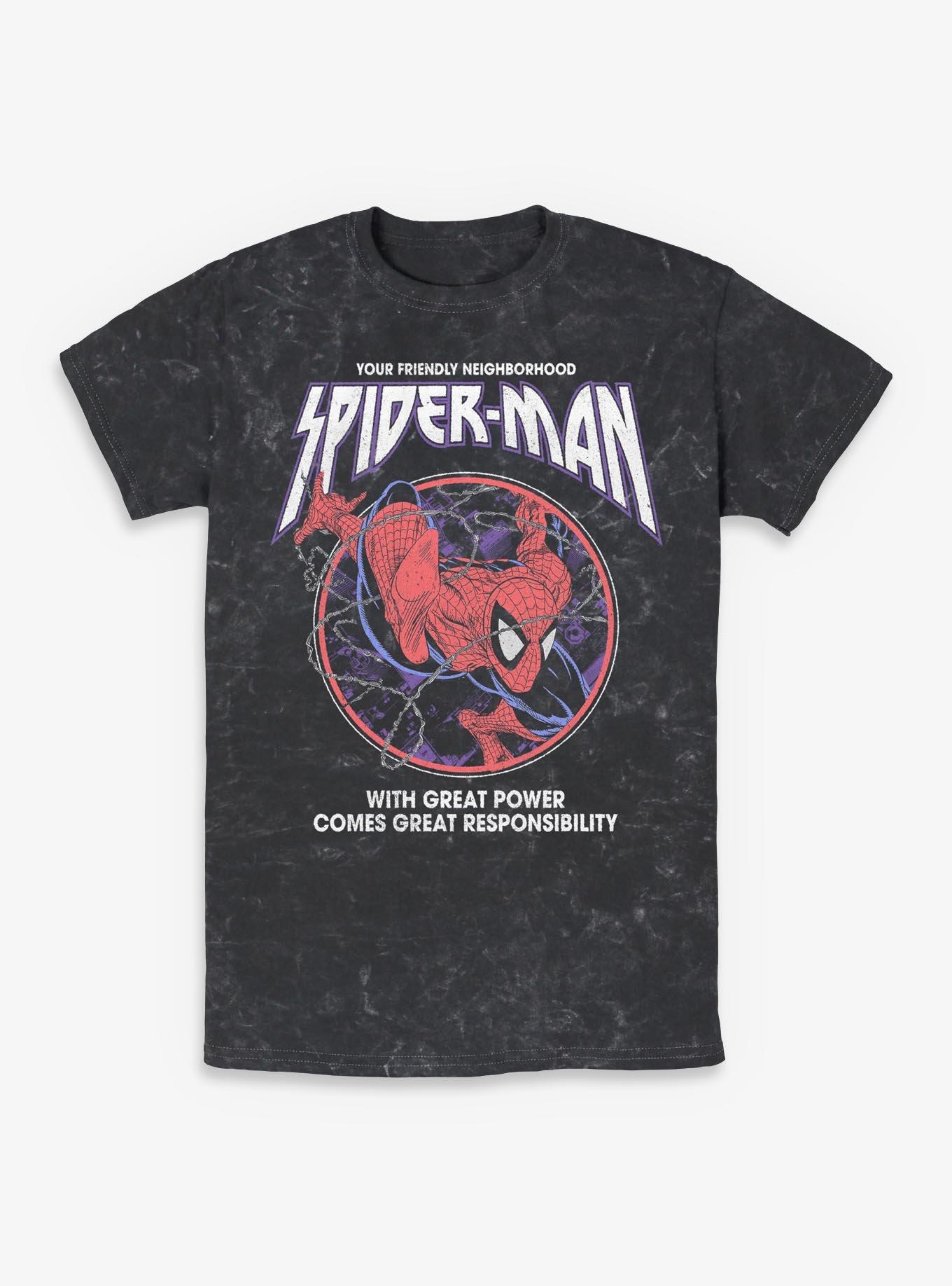 Marvel Venom  Great Power Great Responsibility Mineral Wash T-Shirt Box Lunch Exclusives, , hi-res