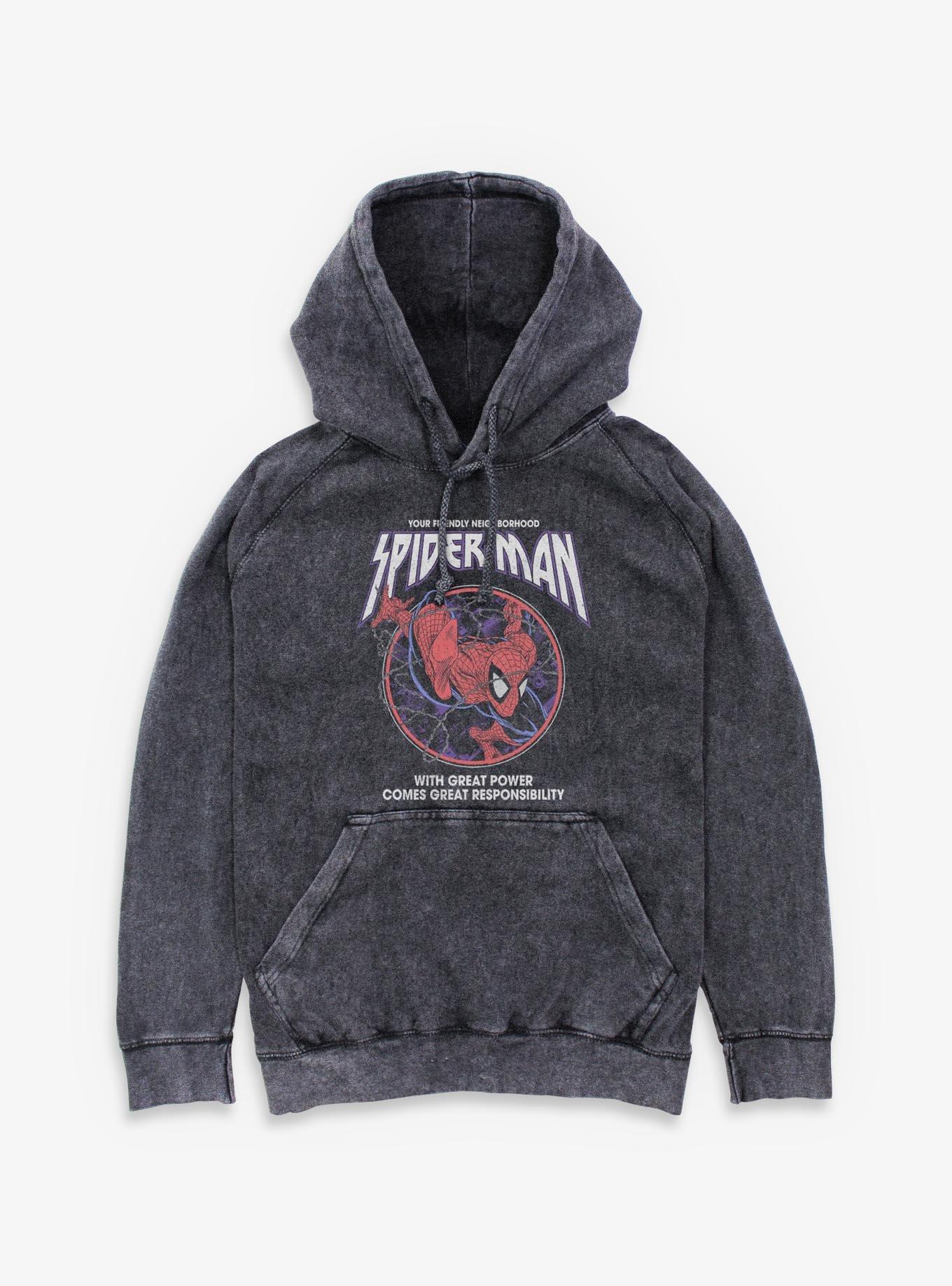 Marvel Venom  Great Power Great Responsibility Mineral Wash Hoodie Box Lunch Exclusives, , hi-res