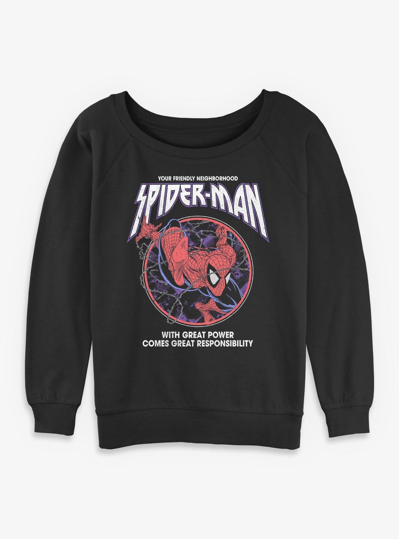 Marvel Venom  Great Power Great Responsibility Womens Slouchy Sweatshirt Box Lunch Exclusives, , hi-res