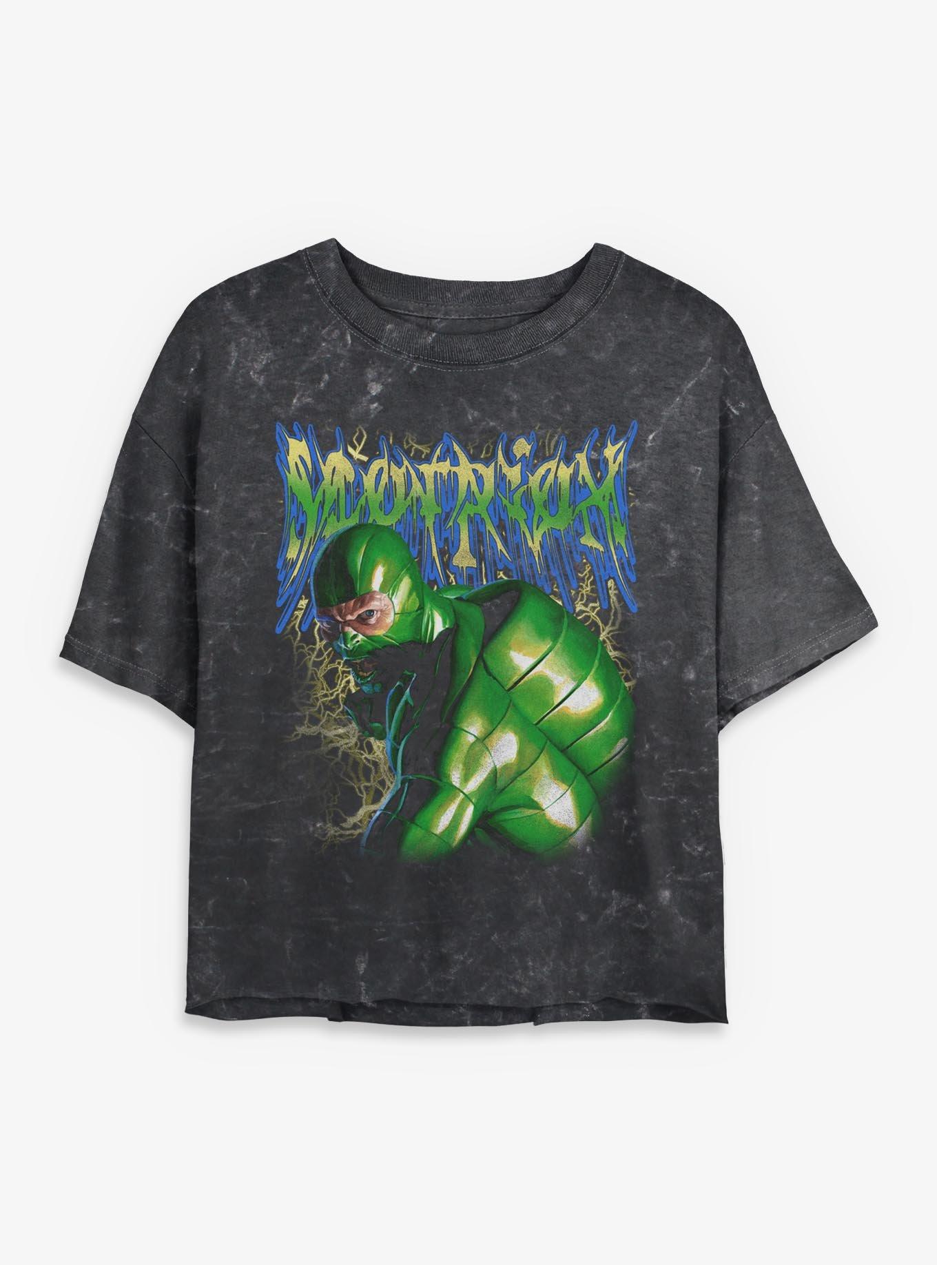Marvel Venom  Scorpion Lightning Mineral Wash Womens Crop T-Shirt Box Lunch Exclusives, , hi-res