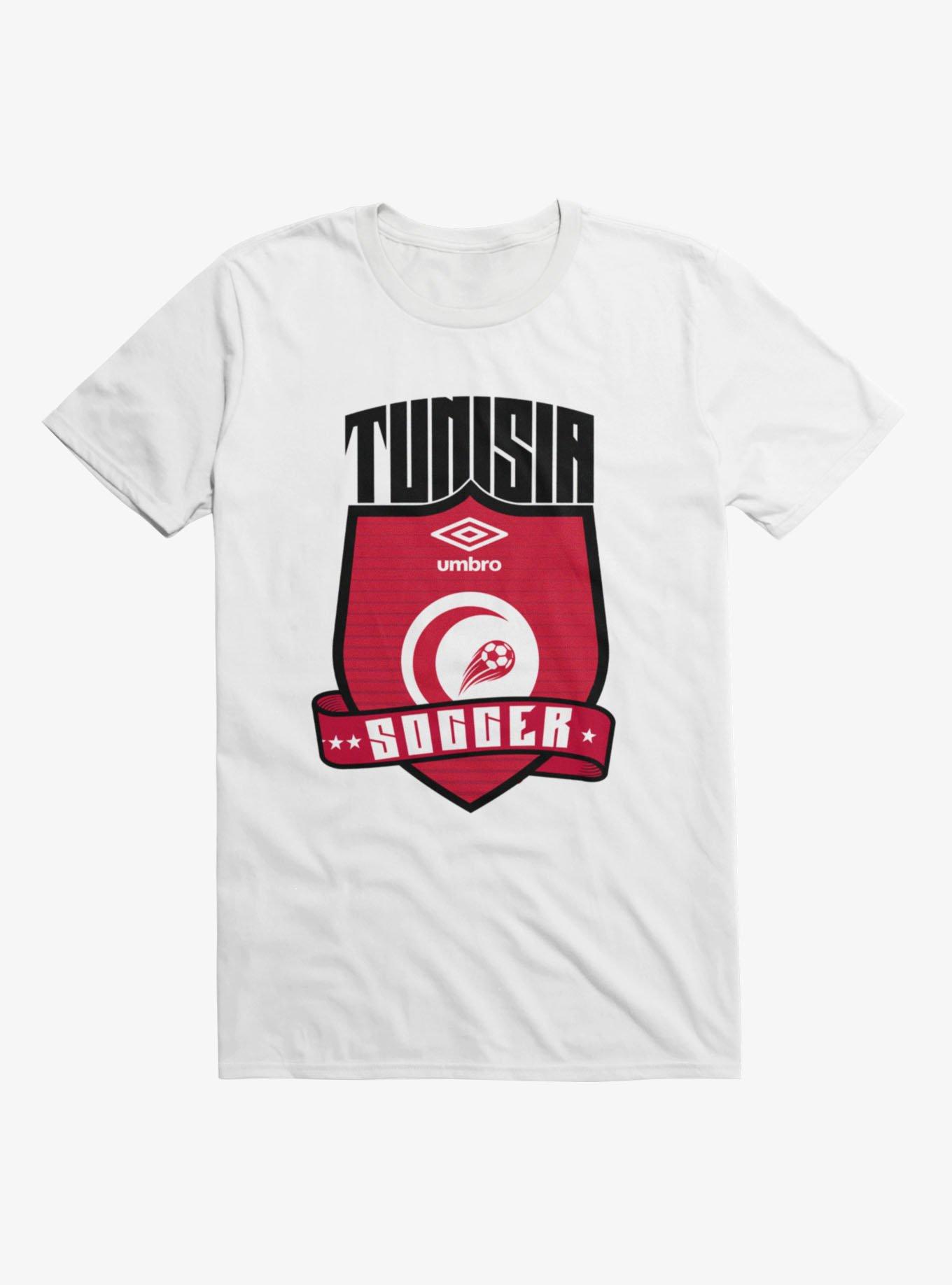 Umbro Soccer Tunisia Ribbon Shield Crest T-Shirt, WHITE, hi-res view 1
