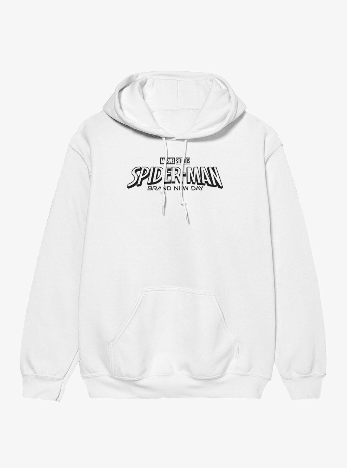 Marvel Spider-Man Brand New Day Black And White Logo Mens Hoodie, , hi-res