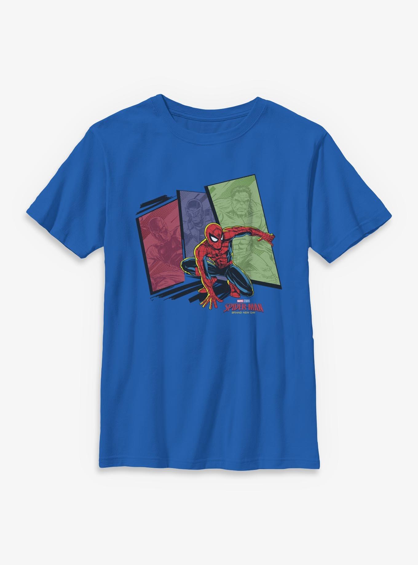Marvel Spider-Man: Brand New Day Villians Panels Youth T-Shirt, , hi-res