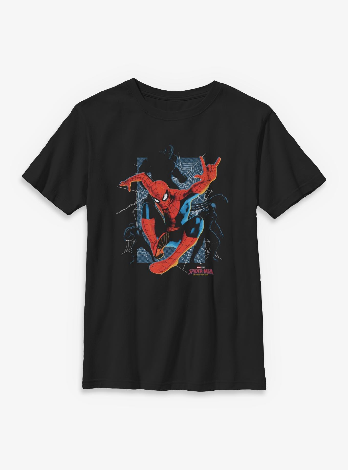 Marvel Spider-Man: Brand New Day Spiderman And Villians Silhouettes Youth T-Shirt, , hi-res