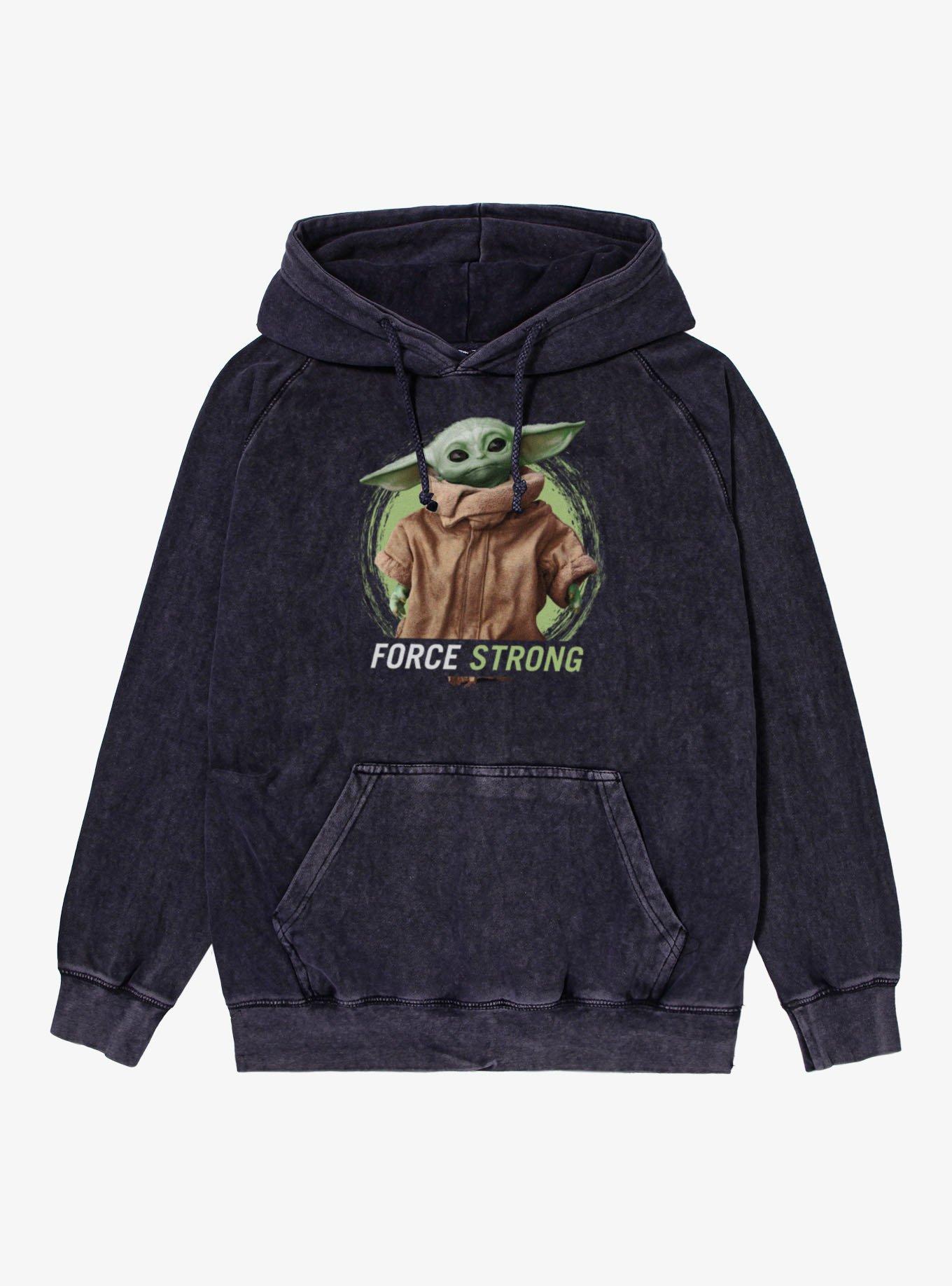 Star Wars The Mandalorian Force Strong Grogu Splash Mineral Wash Hoodie, , hi-res