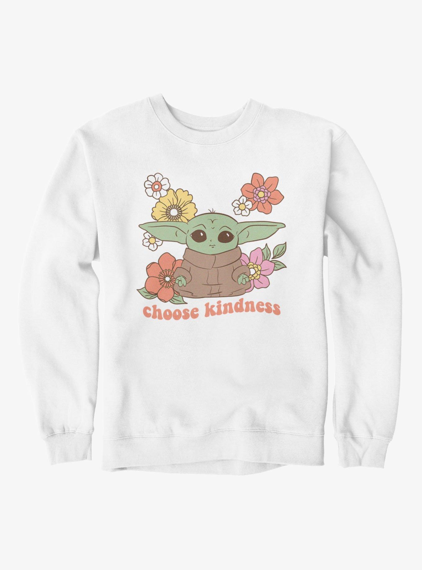 Star Wars The Mandalorian Grogu Choose Kindness Flowers Sweatshirt