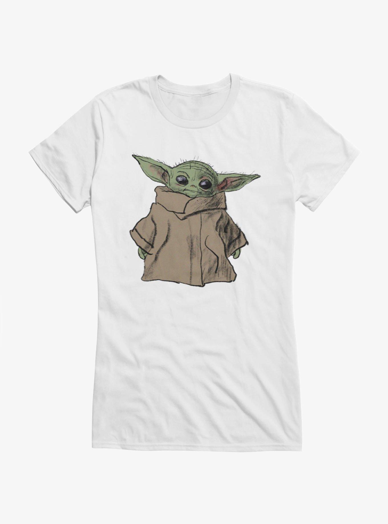 Star Wars The Mandalorian Grogu Charcoal Sketch Girls T-Shirt, , hi-res