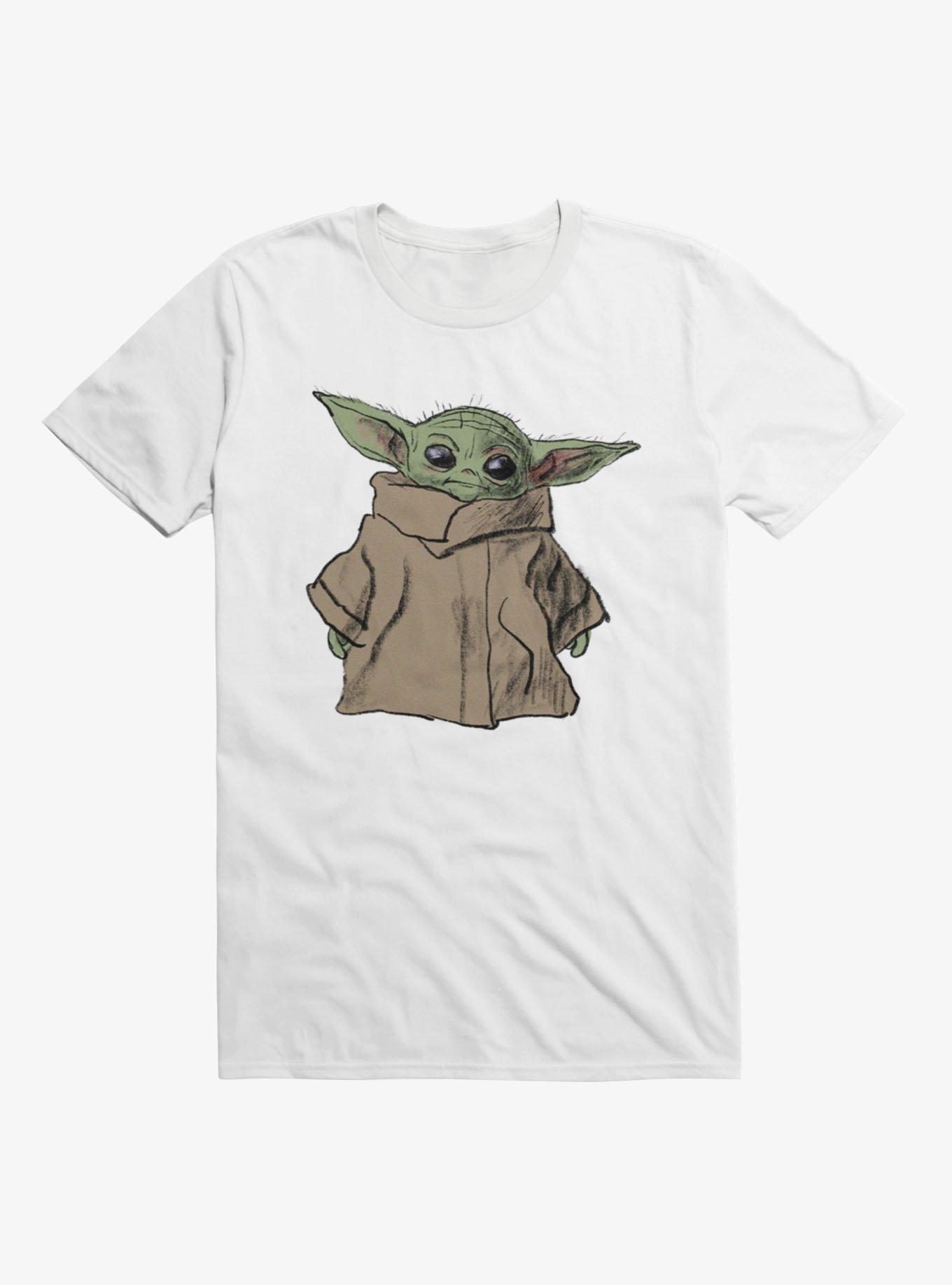 Star Wars The Mandalorian Grogu Charcoal Sketch T-Shirt, , hi-res