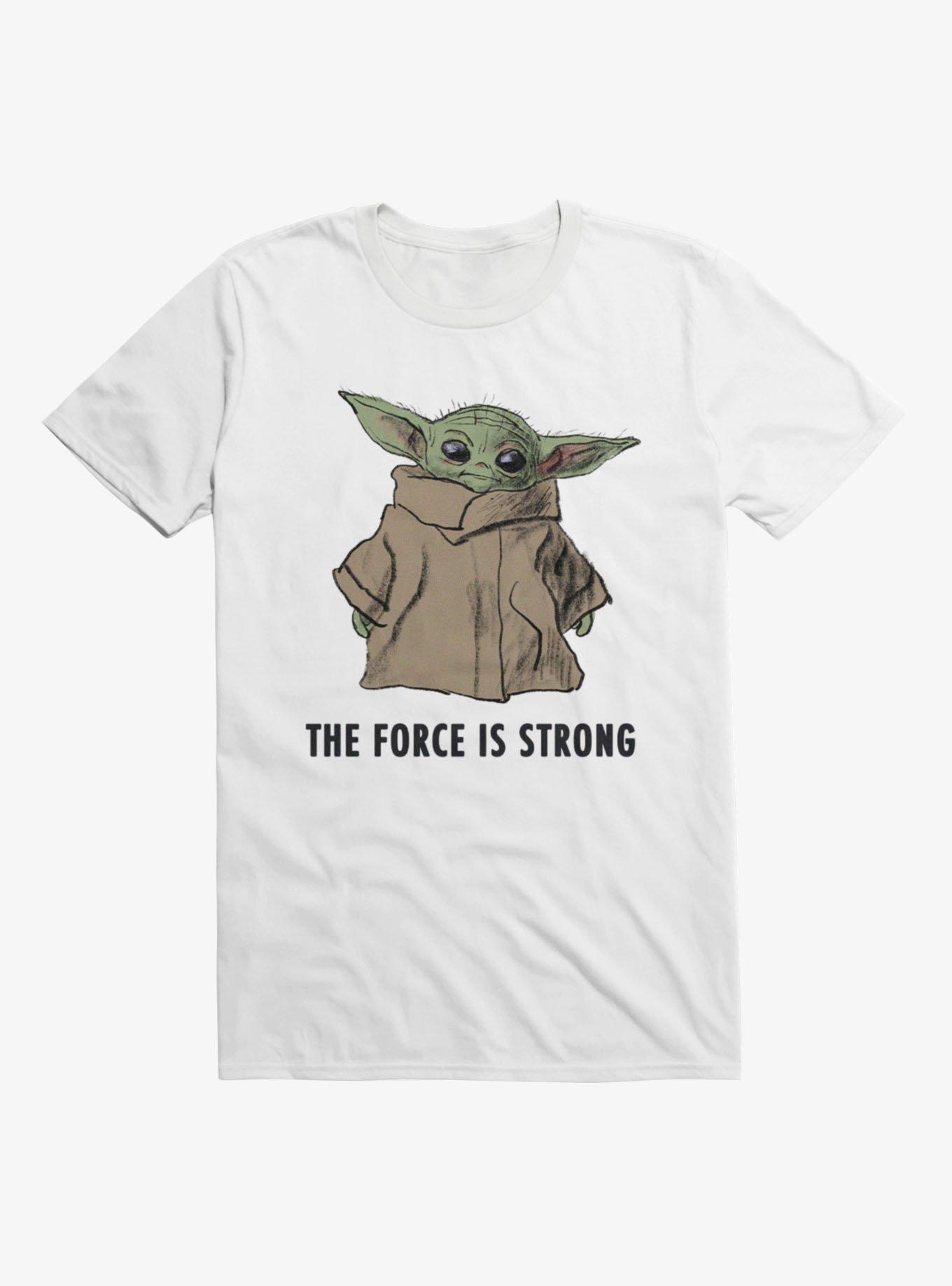 Star Wars The Mandalorian Force Is Strong Grogu Charcoal Sketch T-Shirt, , hi-res