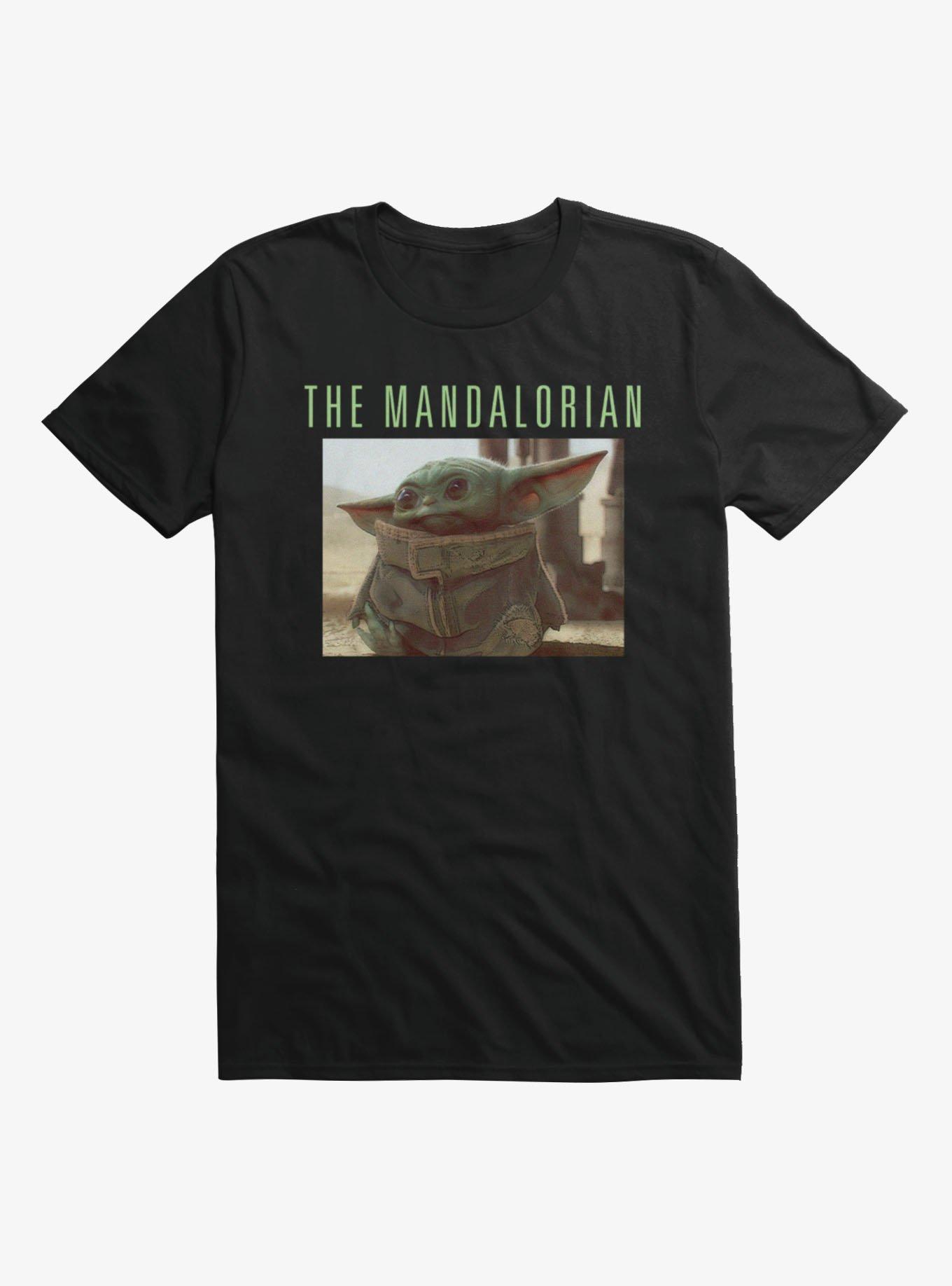 Star Wars The Mandalorian Grogu Close Up T-Shirt, BLACK, hi-res view 1