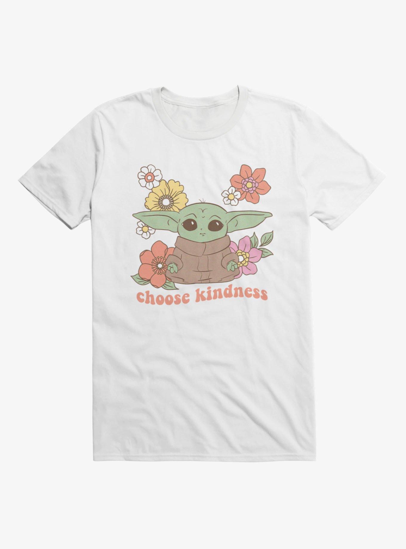 Star Wars The Mandalorian Grogu Choose Kindness Flowers T-Shirt, , hi-res