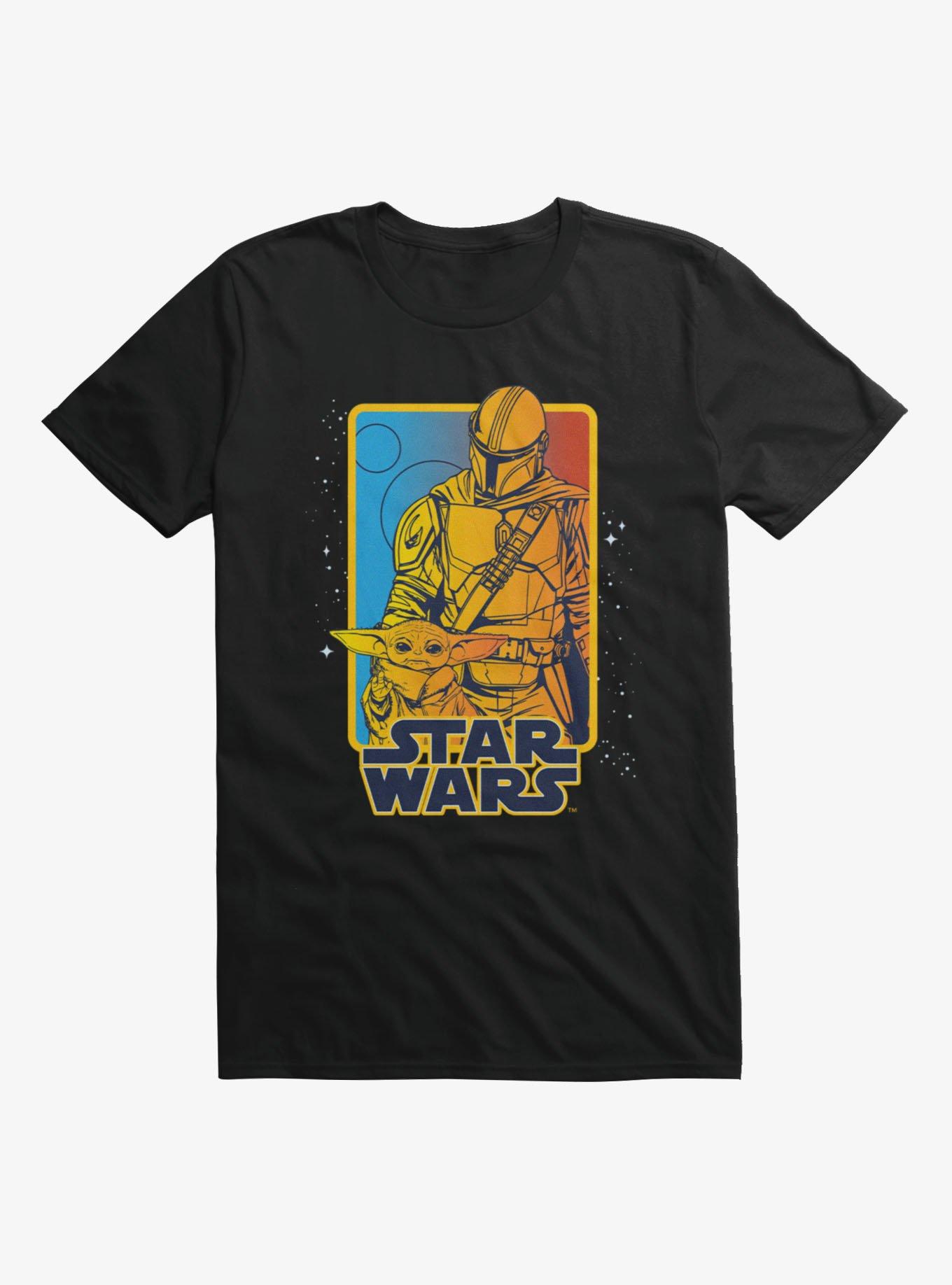 Star Wars The Mandalorian Retro Galaxy Poster T-Shirt, , hi-res