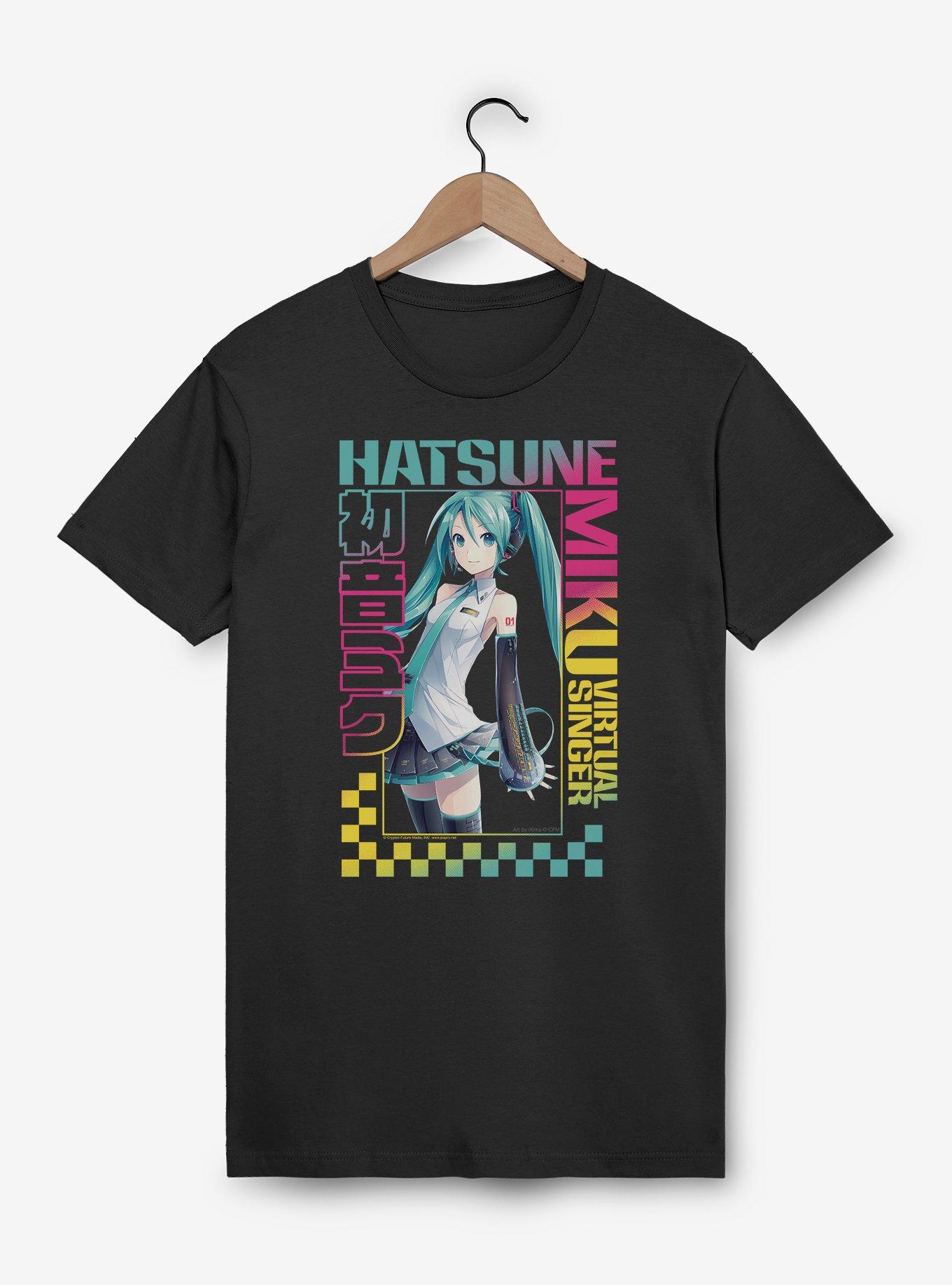 Hatsune Miku Checkered Frame Virtual Singer T-Shirt, , hi-res