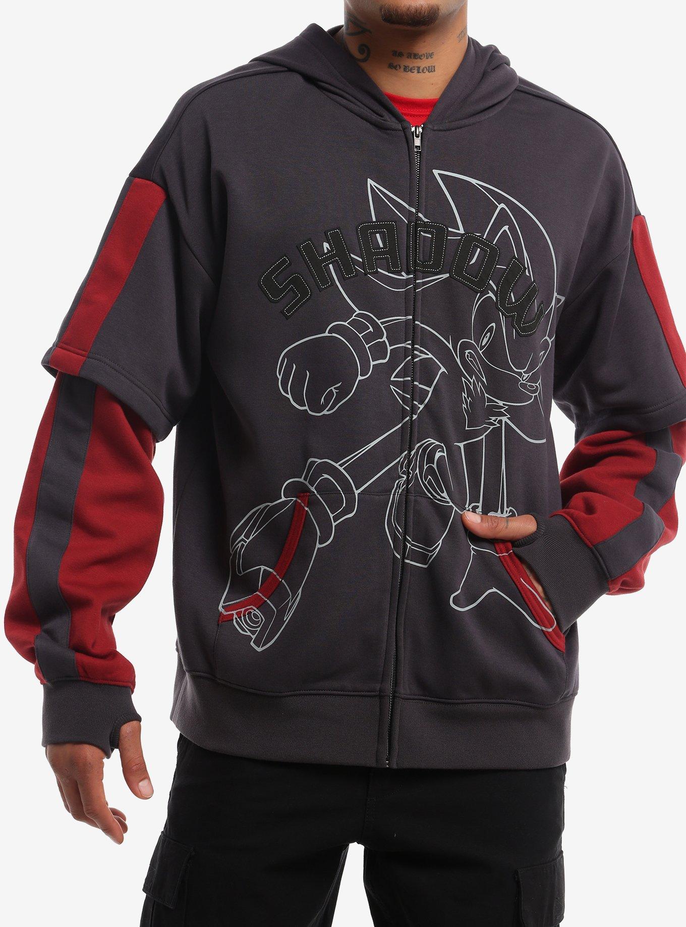 Sonic The Hedgehog Shadow Line Art Twofer Hoodie