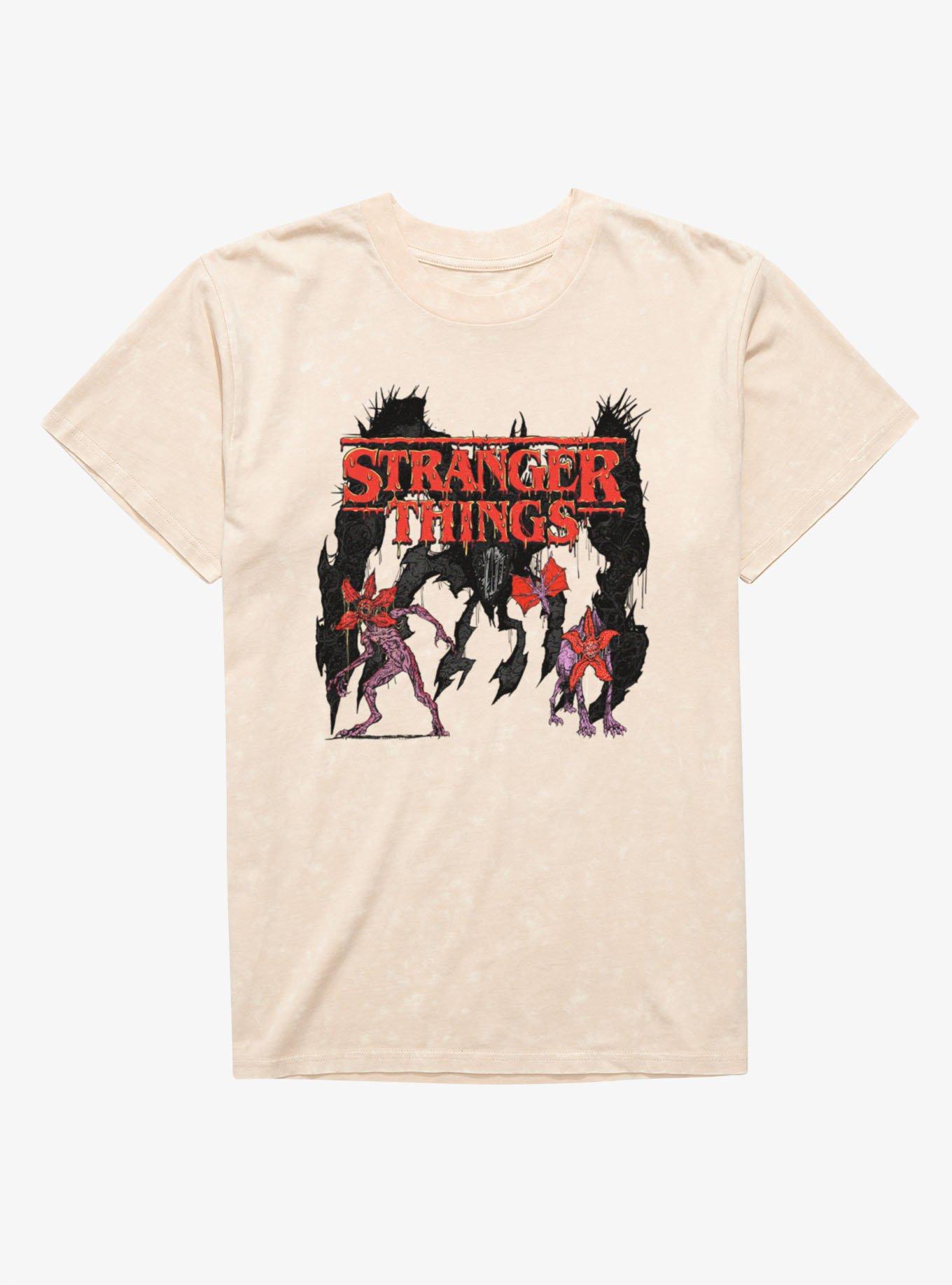 Stranger Things Melting Logo Demogorgons Mineral Wash T-Shirt, , hi-res