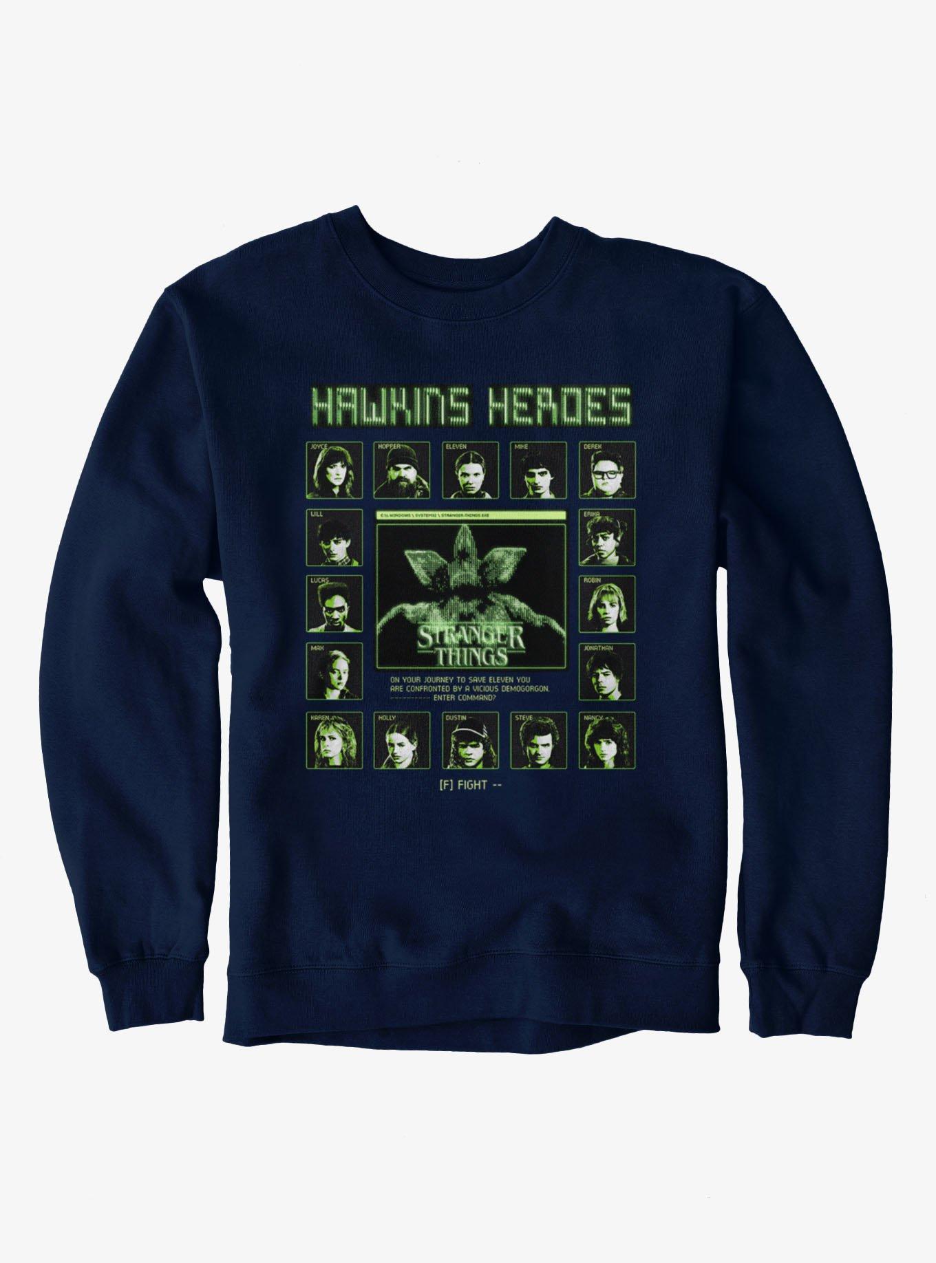 Stranger Things Hawkins Heroes Choose Your Character Sweatshirt, , hi-res