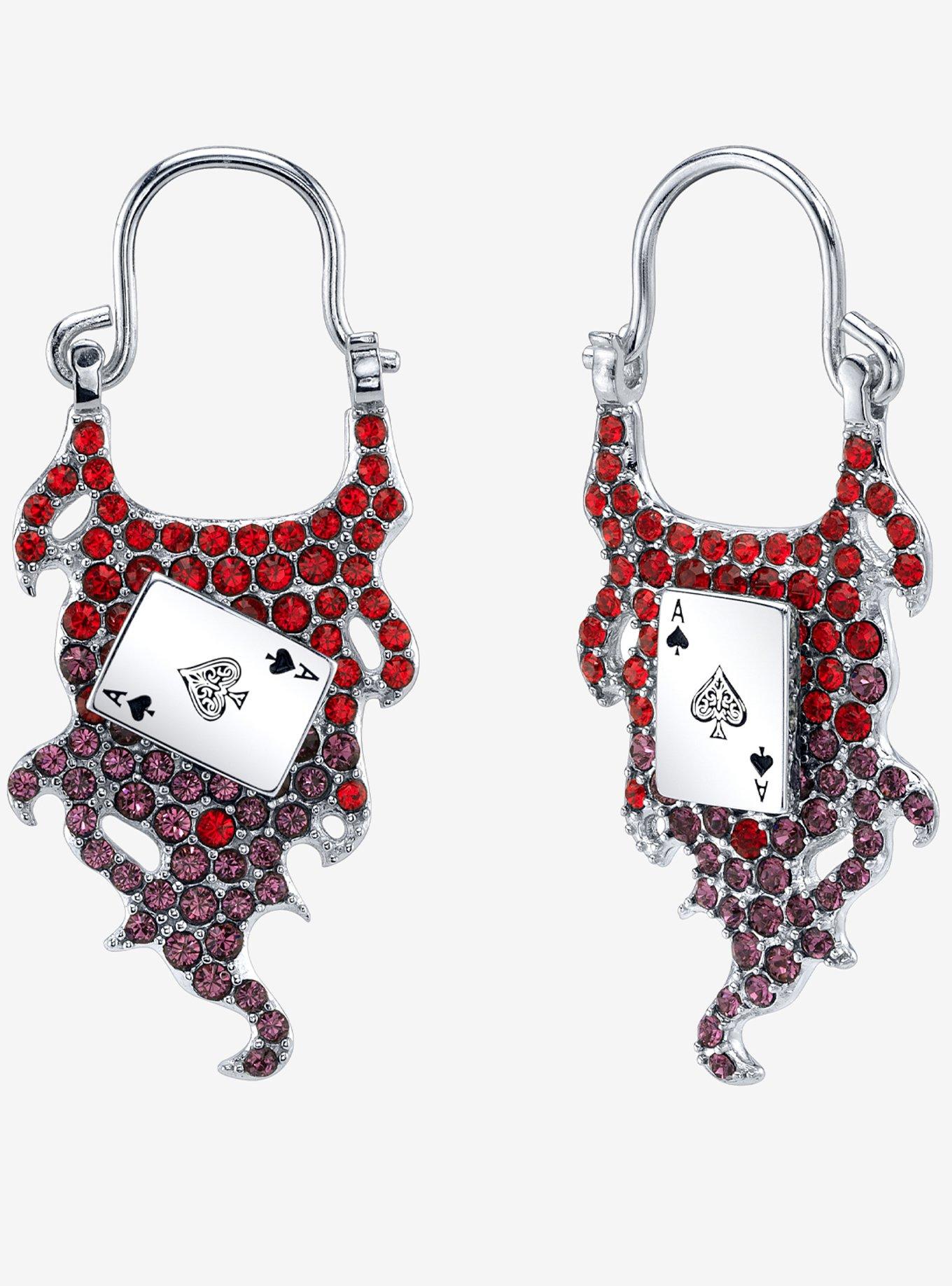 Marvel X Rocklove X-Men Gambit Spinning Card Earrings, , hi-res