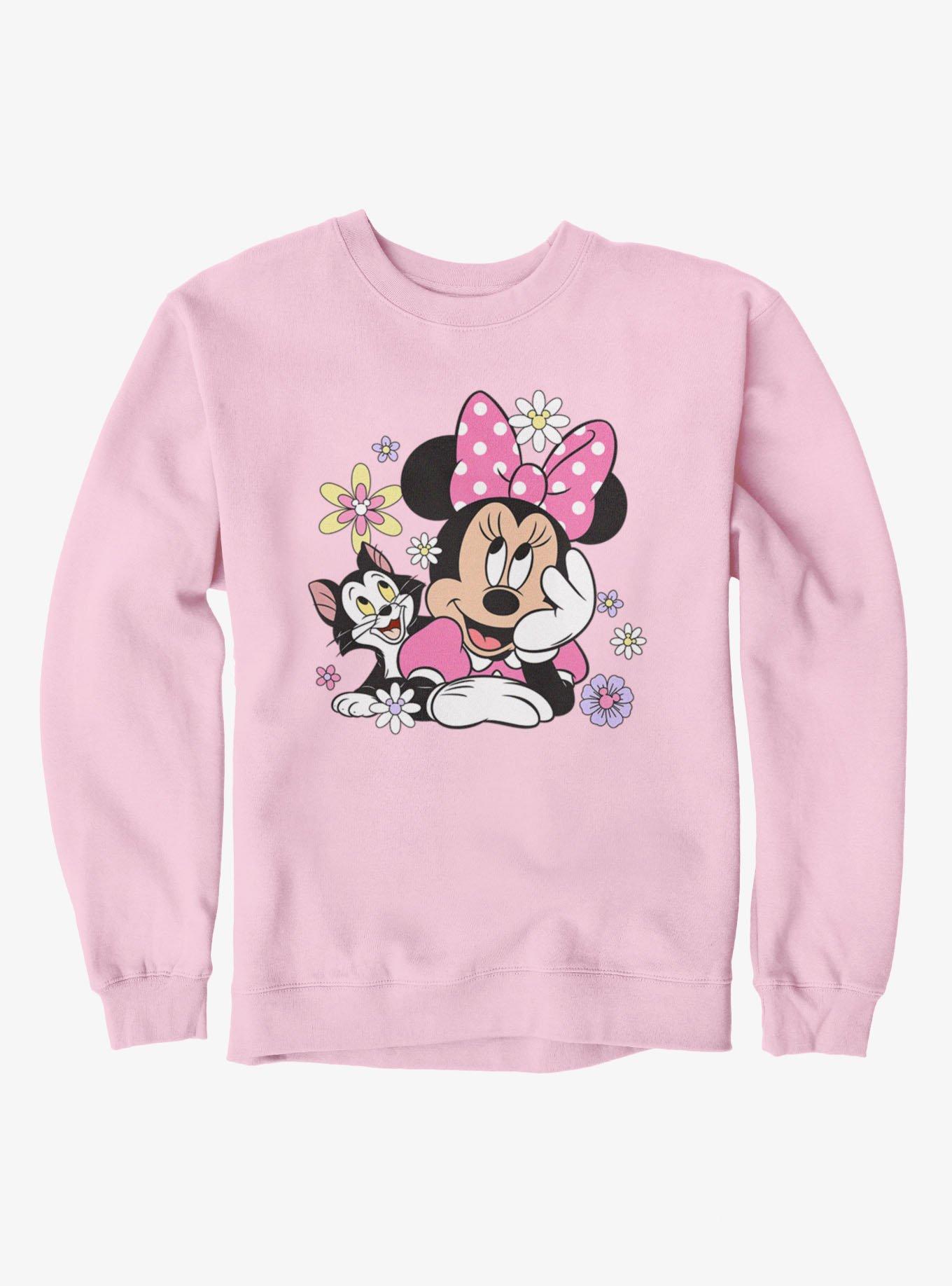 Disney Minnie Mouse Cat Flowers Sweatshirt, , hi-res