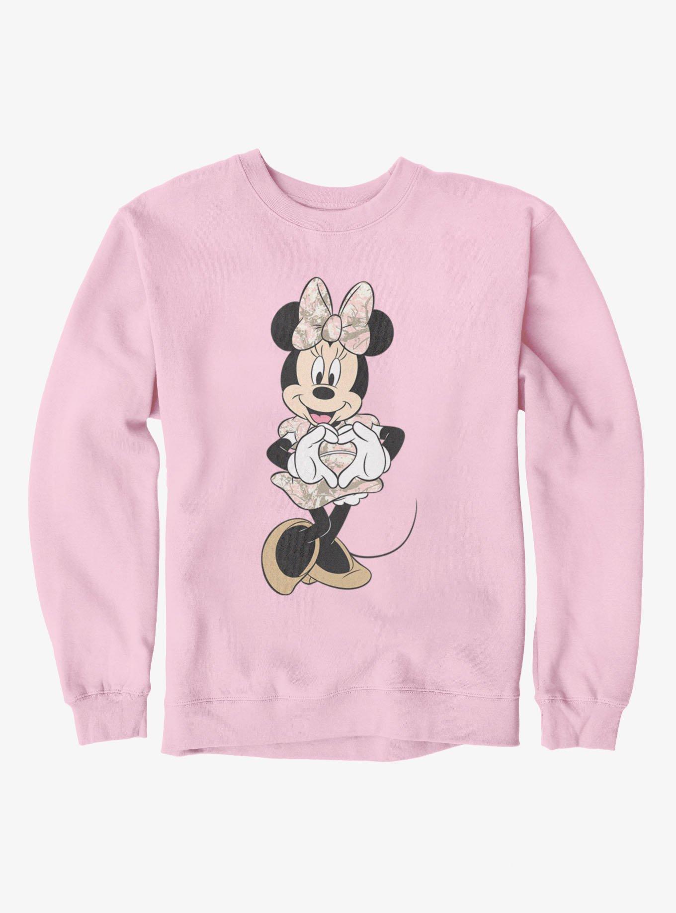 Disney Minnie Mouse Heart Hands Pink Camo Dress Sweatshirt, , hi-res