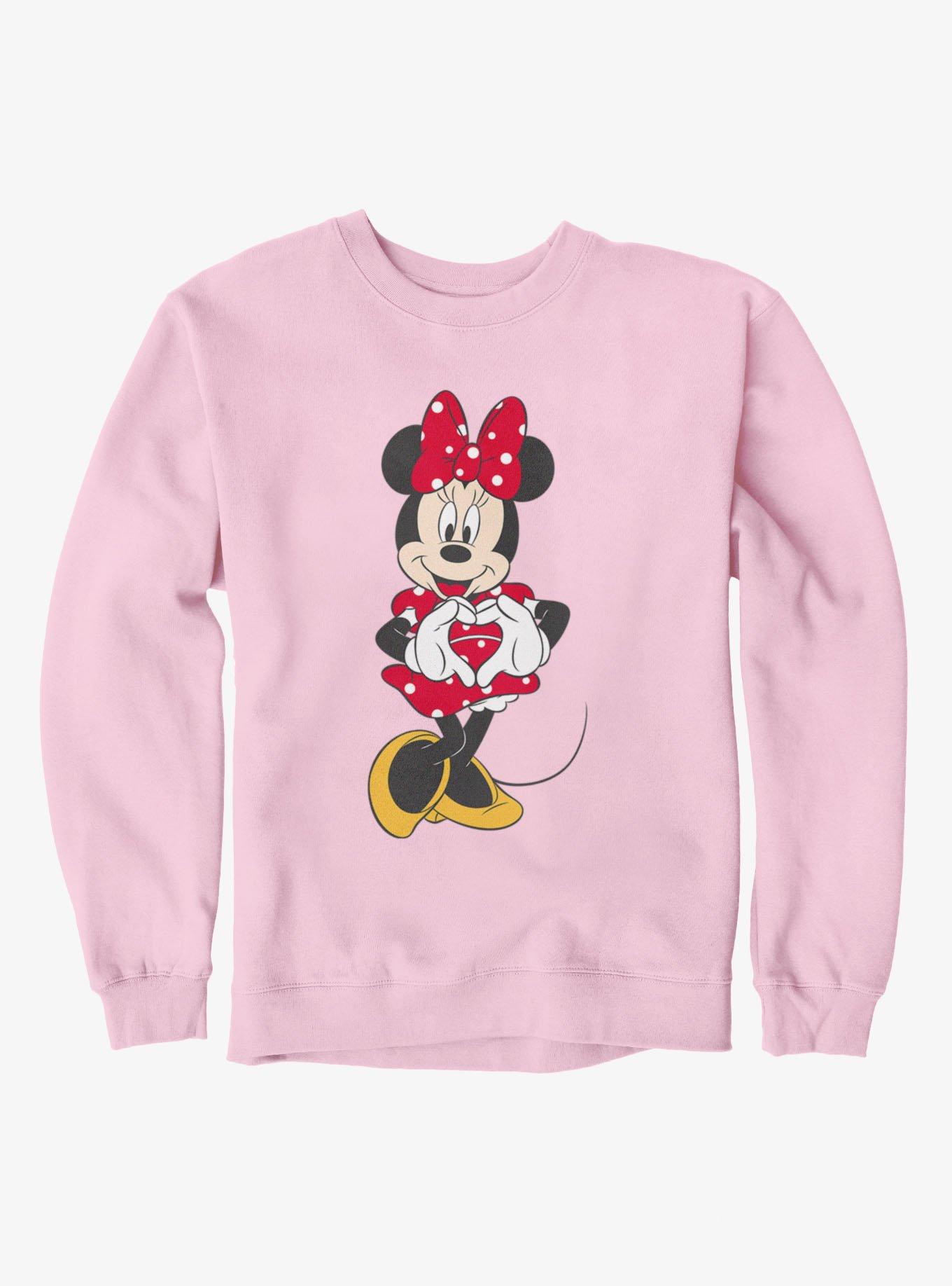 Disney Minnie Mouse Heart Hands Polka Dot Dress Sweatshirt
