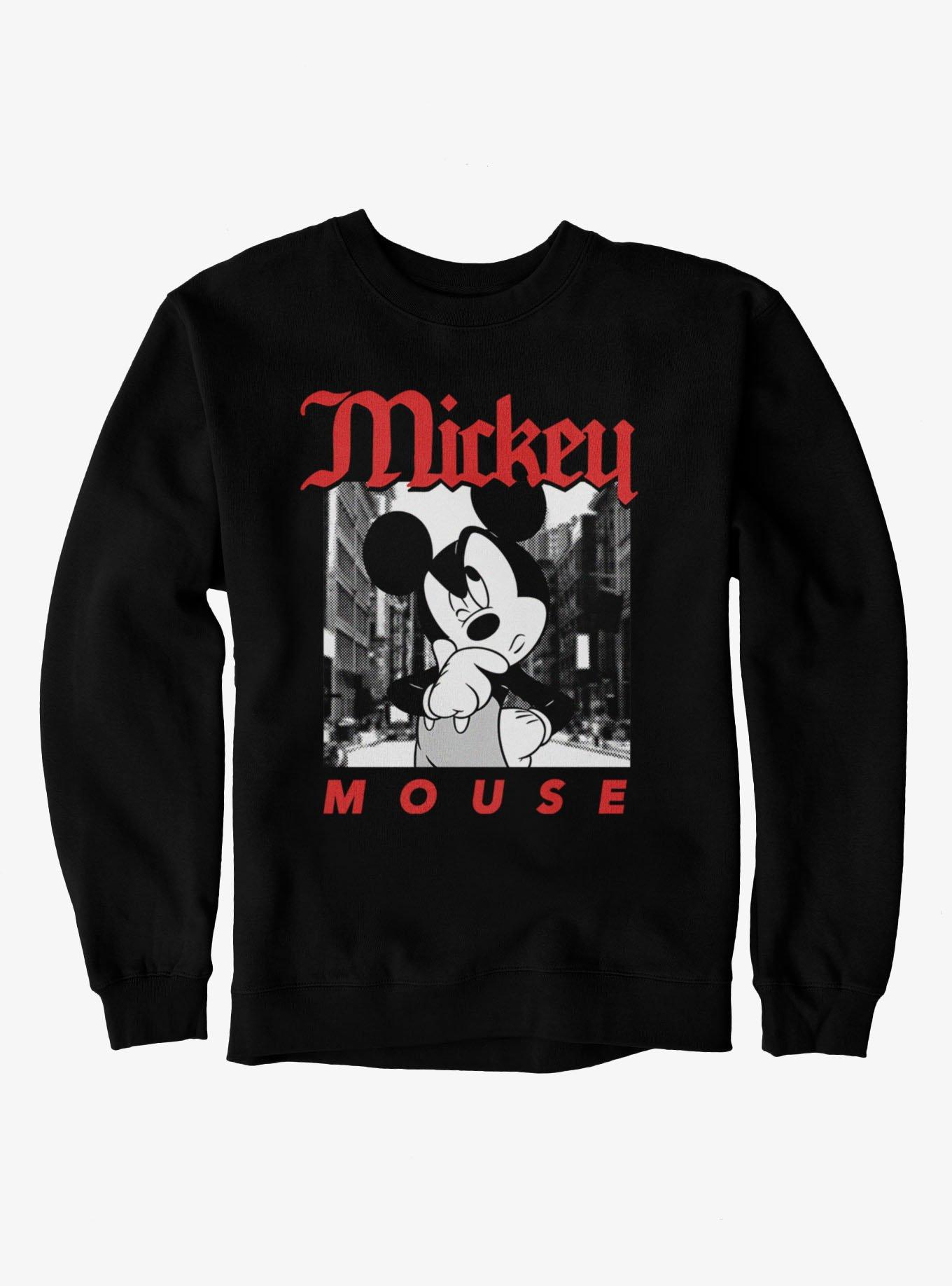 Disney Mickey Mouse Thinking On The Street Photo Sweatshirt, , hi-res