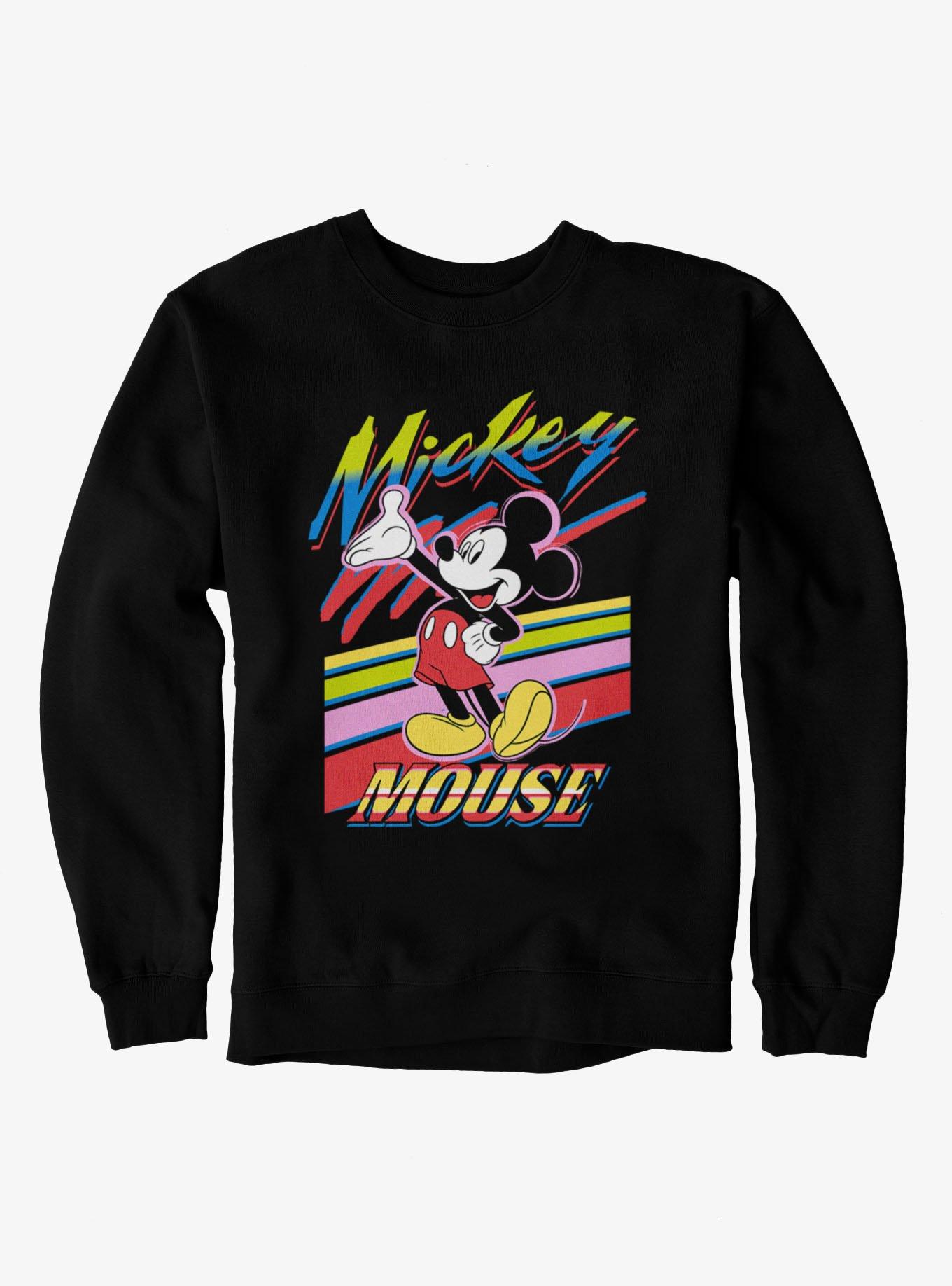 Disney Mickey Mouse Retro Paint Stripes Sweatshirt, , hi-res
