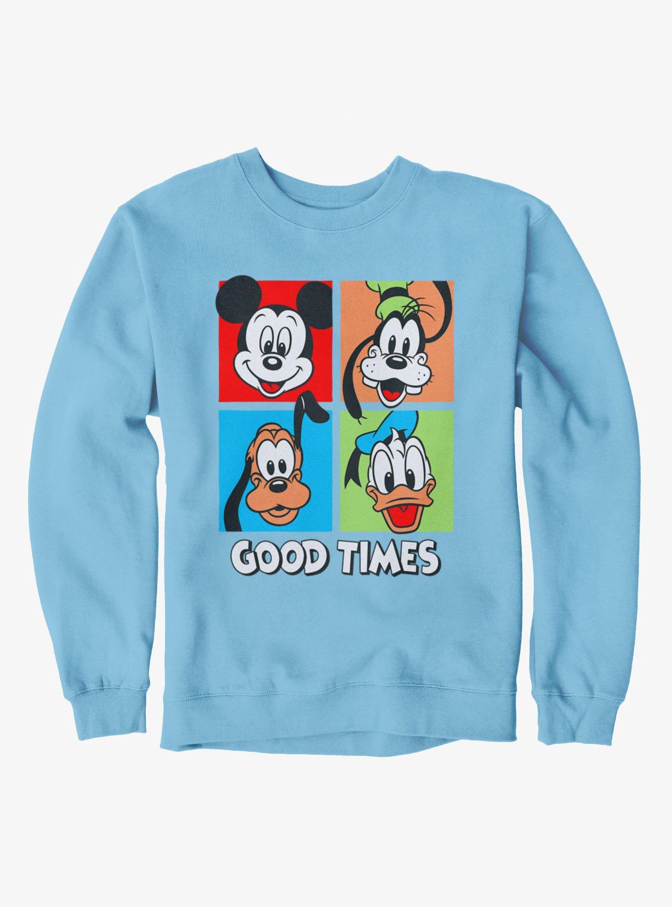 Disney Mickey Mouse Good Times Squares Donald Goofy Pluto Sweatshirt, , hi-res